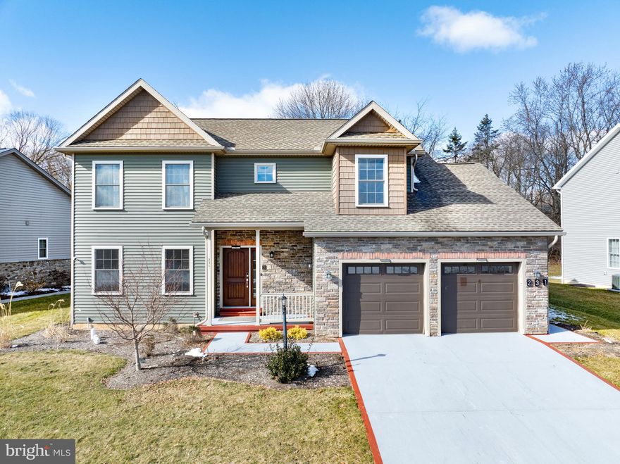 Immaculate in location, condition, and beyond! This stunning 4-bedroom, 2 & 1/2-bathroom single-family home, constructed in 2017, boasts an ideal placement close to shopping centers and restaurants, minutes away from downtown State College/Penn State, with effortless access to I-99. A charming front porch, adorned with decorative stone, welcomes you into the home, where a two-story foyer warmly greets you, introducing an impeccably designed open floor plan.
The gourmet kitchen, complete with stainless steel appliances, a professional wall-mount range hood, elegant backsplash, exquisite granite countertops, and ample cabinetry, seamlessly flows into the great room, which features a magnificent natural gas fireplace and a cozy breakfast nook. For formal occasions, a separate living room and dining room bathed in natural light await. Gorgeous hardwood flooring graces the entirety of the main floor, complemented by a convenient half bath and access to a large rear deck.
Upstairs, you'll discover the expansive owner's bedroom suite, boasting a luxurious full bath with a tiled tub, separate shower, and a double sink granite vanity, all adorned with carefully selected ceramic tile flooring, alongside a sizable walk-in closet. Three additional bedrooms, bathed in natural light, share a full bath featuring a granite countertop and beautiful ceramic tile. Each bedroom is equipped with ceiling fans and solid doors. Additionally, the convenience of second floor laundry adds to the appeal of this home.  
Efficient heating pump and central air conditioning ensure year-round comfort, while smart sensor light switches offer modern convenience. The unfinished full basement, featuring rough-in plumbing and an egress window, presents endless possibilities for customization. Additionally, a lawn sprinkler system is an added bonus for the new owner. A $140.00 monthly HOA fee covers lawn care, snow removal, and trash pickup. Truly a must-see for anyone in search of their dream home in State College.