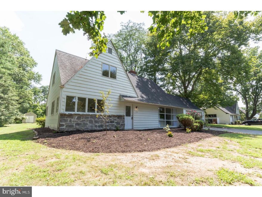Modern - Bright - Cheery  - If you like open and airy living, you'll adore this stunning totally renovated 4 bedroom 2 bath stone Cape Cod located on a beautiful treed level lot with stone patio & plenty of outdoor space to relax and enjoy morning coffee or BBQ with your guests. There is a 2 car garage and front driveway, enough for 3+ cars and an outdoor storage shed great for all your gardening supplies. This residence is in walking distance to the newer revitalized town of Ambler with an art deco movie theatre, great restaurants, food market and more. This totally updated home is in move in condition with new wood type floors and new carpeting  - a new stone walkway to the front entrance a wonderful picture window in the living room, stone fireplace, and freshly painted with decorator colors t/o. The formal dining room is open and a great space to have wonderful family gatherings. The island kitchen is open to both dining room and family rooms has newer stainless steel appliances which include a refrigerator, double oven, d/w,  gas range and range hood, wood cabinets, and an adjacent and attractive brick wall around the breakfast area. The roomy family room has a door out to patio. There is a modern full bath on the first floor and two very good sized bedrooms/office, one with a wrap around window wall and both with new carpeting.  This completes the first floor.  On the second floor there is another lovely full bath, linen closet, two other good sized bedrooms and the very spacious master bedroom has new carpets and a wonderful configuration of space/sitting room.  The hallway has a walk in cedar closet and a 2nd floor laundry room with new washer and dryer.  Don't miss this lovely home! A home you would be proud to call your own!