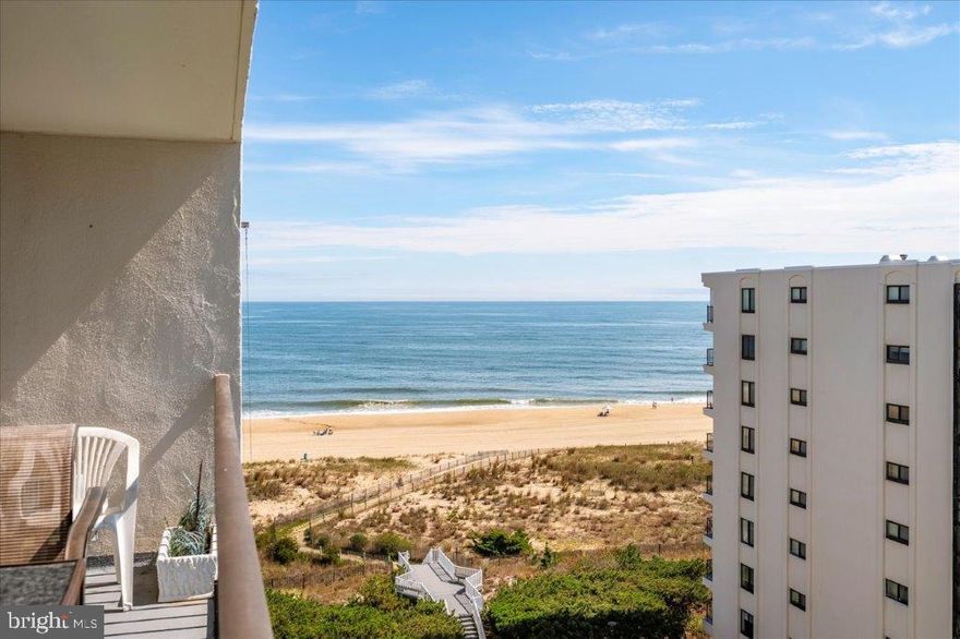 North Ocean City, The Camelot B building features an incredible wrap around porch with impressive views of the bay and ocean along with the pool and tennis court. The unit is the Top floor. Inside there are 2 bedrooms and 2 baths with over 1100 sq. ft. of living space with a kitchen living room combo making for the perfect Ocean/Beach get away. The exterior of the building is under construction to repaint and repair any weather damages along with replacing the balcony railings and several windows.