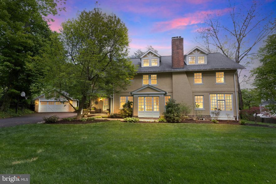 Welcome to 215 South Aberdeen Avenue, a stunning 7 bedroom, 3 full bath, 2 half bath home located in the beautiful and highly desired historic South Wayne neighborhood! As you enter the home, you'll be greeted by beautiful hardwood floors that flow throughout the main floor and expansive natural light throughout the entire house. The living room is spacious and perfect for entertaining guests, while the formal dining room is perfect for hosting elegant dinners. The year round sunroom offers an abundance of natural light and is perfect for relaxing and enjoying the beautiful views of the outdoors. The kitchen is a chef's dream, complete with stainless steel appliances, a kitchen island, plenty of countertop and cabinet space, bar stool seating and a breakfast area. A dual sided fireplace separates the kitchen from the sitting area, creating a cozy and inviting atmosphere in both rooms. A half bath and “cubbie” filled mudroom complete the main floor. Upstairs on the second floor, you'll find 5 bedrooms and 2 bathrooms. The primary suite is separated with a hallway door and includes 2 bedrooms with an interior door to a third bedroom (nursery).  Great for office space.  The primary bedroom is spacious and boasts a beautiful woodburning fireplace.  Primary bathroom is recently renovated and includes a standing glass shower and custom closet.  The rest of the second floor includes 2 bedrooms, a full bathroom and a convenient laundry room.  The third floor offers 2 additional bedrooms and one full bathroom, perfect for accommodating guests or creating a home office space. The fully finished walkout basement is perfect for relaxing or entertaining, with a half bath and easy access to the beautiful back patio and hot tub. The back terrace is perfect for outdoor entertaining, and the back of the property backs up to beautiful trees for added privacy. There is also an expansive front yard and a separate two-car garage for your convenience. Walk to Wayne location for restaurants, shops and either the Wayne or St. Davids train stations.  Located in Radnor School District. The property is also located near several parks and recreational areas, including the beautiful Valley Forge National Historical Park, perfect for outdoor activities such as hiking and biking. With its prime location and beautiful features, 215 South Aberdeen Avenue is the perfect place to call home.