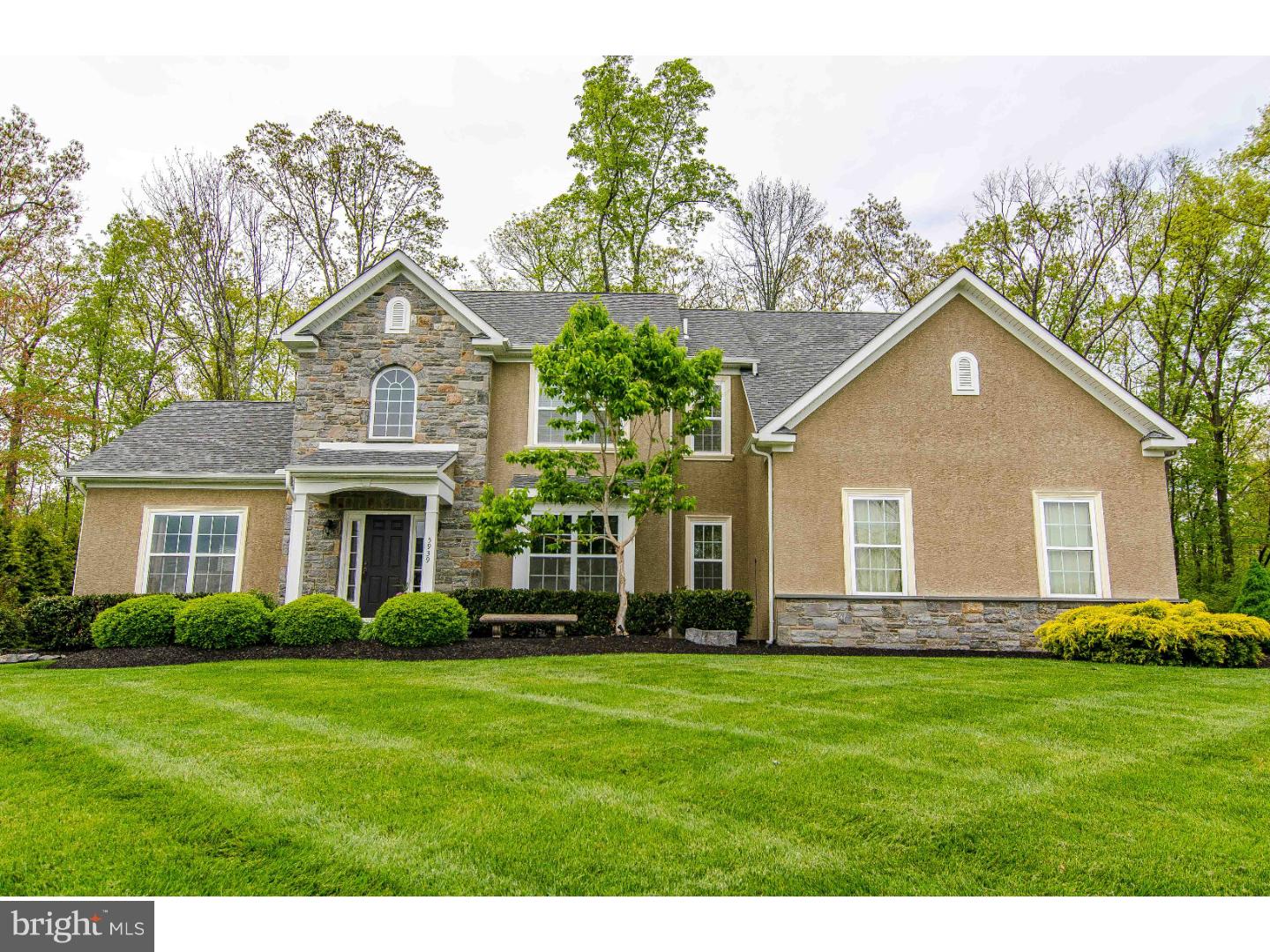 Gorgeous 4 bedroom 2 full and 2 half bath Colonial in Upper Perkiomen School district, Wooded Ridge subdivision. This home features 2 1/2 car garage and over 180K worth of upgrades. This home has been professionally landscaped. This home has it all! Hardwood flooring, gourmet kitchen, featuring breakfast room, island, granite counter tops, stainless appliances, custom trim that includes crown molding and wainscoting. Entertain in your great room that features lots of windows and a two story stone fireplace. This home features, security system and first floor office. There is a beautiful custom Trex Transcend two-tiered decks 15 1/2 by 19 uncovered and 15 1/2 by 19 covered area as well, and low voltage lighting around deck, and bench seating as well, includes fenced in backyard. Master bedroom suite that features an extra large walk-in tile shower, with double sink. Custom finished Basement includes 1,000 sq feet of additional living space, with powder room, finished wet bar with wine cooler and upgraded lighting package and surround sound definitive Technology speakers for intense movie theater like atmosphere. Property is located 5 miles from Harleysville, close to turnpike, local parks, shopping, entertainment and walking and bike trails.