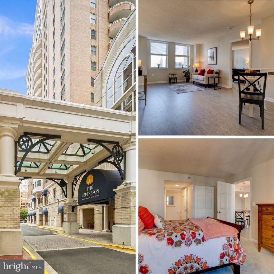 The Jefferson (a Monogram Collection property from Sunrise Senior Living) was proudly voted “Best Senior Living Community” by Arlington Magazine readers in the 2019 best of Arlington survey. The Jefferson, which is an independent and active senior community, is located in the heart of Arlington’s Ballston neighborhood. When you arrive you’ll feel as though you’ve stepped into a luxury hotel. The Jefferson boasts in-house dining, housekeeping, transportation, pool/spa, fitness room, and other generous amenities in an urban setting with a walkability score of 97. The Jefferson is a 55+ community with a non-optional monthly fee which includes all amenities. The monthly fee for this unit is $3,932.00/month plus a condo fee of $376.00/month Enjoy your own piece of the Ballston skyline with this condominium which is our 14th floor Harrison unit. This beautifully updated unit enjoys a large balcony with a view of Wellburn Square Park.  Experience a bright open kitchen and all new flooring in  this beautiful 2 bedroom 2 bathroom unit.