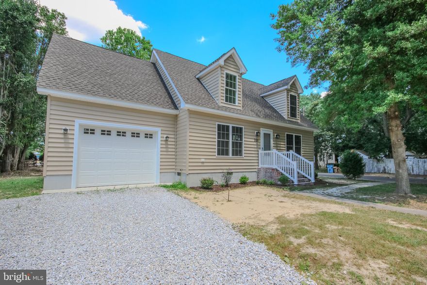 New Construction! Quality built home by  Beauchamp Brothers Construction . Offers  3 bedrooms 2 1/2 bath cape cod on a spacious corner lot.  First floor primary bedroom and primary bathroom. LVP flooring and carpet throughout. Separate laundry room and half bath on the first floor. 2 large bedrooms on the second floor and full bathroom. No city taxes and on well and septic. New sidewalk added in addition to the existing sidewalks. 1 car garage, rear deck  and pond views across the street. Close to town but no City taxes! This is a Fannie Mae property.