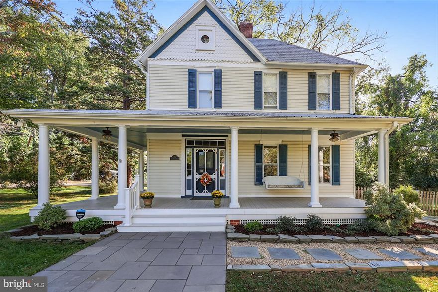 $30k Price Improvement! Open Sunday 11/14 2-4 PM- Come fall in love with the charm and elegance of this circa 1896 Victorian/farmhouse, One of the few remaining original Dunn Loring homes. As you walk up to the wraparound porch and imagine yourself sitting on the porch swing in the evenings you will find yourself stepping into The gracious foyer with stained glass windows, a curved staircase and heart of pine flooring. Enter through the pocket doors to the spacious formal living room complete with original wavy glass windows and 10’ ceilings, appreciate the formal dining room with gorgeous built-in China cabinet and room to host many wonderful get together‘s. A spacious family room with more built ins is situated off the living room and  leads  into a large kitchen with breakfast nook, tin ceiling and gas cooking. Nook features a bay window with views of the gorgeous .40 acre fenced in backyard And door to back deck and path to half circle driveway. You will also find a half bath and a second set of steps leading to the upper level. Upstairs  find 3 generous bedrooms, gorgeous transom Windows and a relaxing master suite with en suite bathroom including a luxurious deep soaking tub. The third bedroom has a sliding glass door that leads to a private balcony overlooking views of trees and gardens. Upper level also includes a spacious area for den or office and large full bath.  A fixed stairway leads  up to the enormous attic with much potential. Storage and washer/dryer are located in the lower level. 
This special property is located on a beautiful flat, sunny lot just steps to the W&OD trail, 1 mile to Dunn Loring Metro and minutes to Mosaic, downtown Vienna, Tysons, and all the commuter routes. 
Come see one of the few remaining homes from when Dunn Loring was a stop on the W&OD Railway.