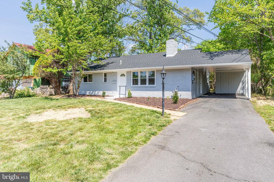**1 LEVEL Living!** Welcome to 5506 JOPLIN ST, a charming ALL brick rambler  in the heart of North Springfield, just minutes from 495, commuter routes, shopping, parks, and dining. Set on a generous, sunny lot, this inviting home offers fantastic curb appeal, a wide front lawn, and the convenience of driveway parking right at your front door in a carport. Step inside to a bright living room featuring a painted brick fireplace, ALL NEW windows, and fresh neutral finishes that create a warm, inviting backdrop for everyday living. ALL NEW LVP flooring through out. The main living area flows into an eat‑in kitchen and dining space with recessed lighting and a sliding glass door that opens directly to the patio, making indoor‑outdoor entertaining effortless. The kitchen and dining area overlook the  backyard—perfect for play, pets, gardening, or future projects—with a fenced yard and storage shed completing the outdoor retreat.  NEW baths showcases large‑format tile surround, a sleek vanity, and contemporary fixtures for a clean, modern feel . ALL NEW SYSTEMS- KITCHEN , BATH, ROOF, HVAC, Flooring , Appliances, Laundry and List goes on..... Practical features include a dedicated laundry room with abundant cabinet storage and direct access to the rest of the home, helping keep daily life organized and clutter‑free. Outside, the rear patio and level yard offer plenty of room for grilling, a fire pit, or future deck—perfect for enjoying long summer evenings in an established Springfield neighborhood. All of this comes with access to highly rated Fairfax County schools and nearby community amenities, making 5506 JOPLIN ST a wonderful opportunity for first‑time buyers, downsizers, or anyone seeking a well‑located Springfield home with mid‑century charm, thoughtful updates, and room to make it their own.