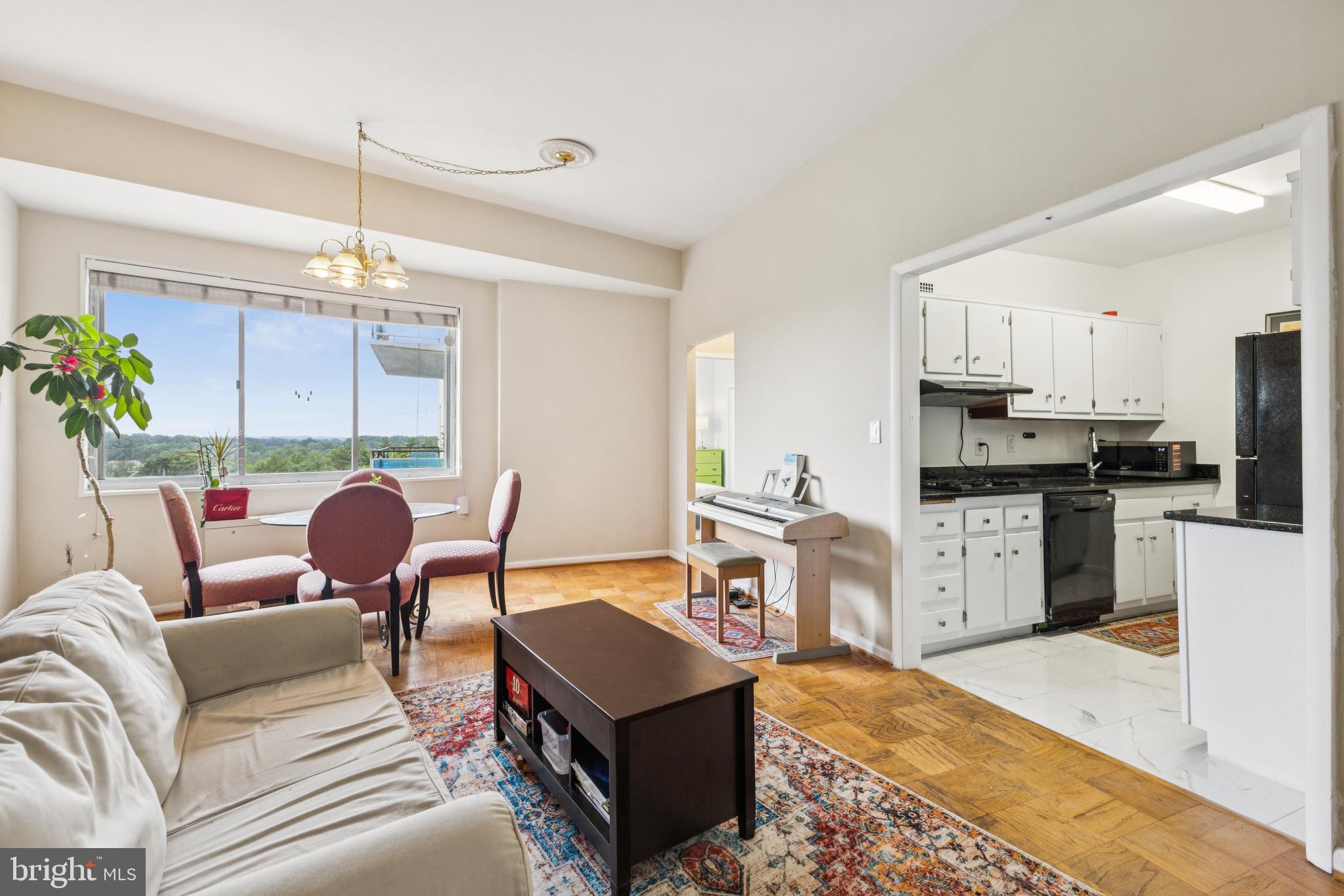 Welcome to this sun-filled, high-floor condo with gorgeous golf course views—a peaceful retreat that truly feels like home. Nestled on the 15th floor, this quiet unit features a spacious open layout, 9-foot ceilings, and large picture windows that flood the space with natural light. Inside, you’ll find an updated kitchen and bathroom with a clean, modern feel, plus generous storage to keep things organized and comfortable. Just steps from the elevator, you’re also conveniently close to the rooftop deck and all the building’s thoughtfully maintained amenities. Located in North Bethesda, just a short walk to the Metro, this home is in a top-rated school district and offers unbeatable access to shopping, dining, and commuter routes. The low condo fee includes Verizon high-speed internet, HD TV, water, gas, electricity, and amenities such as 24/7 concierge and on-site management, a swimming pool, tennis court, gym, game room, library, laundry room, party room, and rooftop deck—all nestled within 20+ acres of beautifully landscaped, park-like grounds with the award-winning Grosvenor Market right on site.