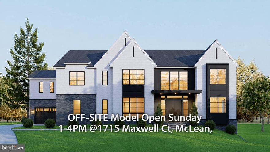OFF-SITE Model Home at 1715 Maxwell Ct, McLean, VA 22101 | Open Sundays 1–4 PM

Pre-Construction Opportunity – 5918 Chesterbrook Rd, McLean, VA 22101.
Ideally located in the heart of McLean, this exceptional homesite offers convenient access to I-495 and the GW Parkway, just minutes from downtown McLean, Tysons, and top-rated schools.

Designed with the Builder’s Model Package, this residence offers over 9,600 square feet of thoughtfully crafted living space, featuring 7 bedrooms and 7.5 bathrooms. The main level showcases a seamless open layout, highlighted by a gourmet kitchen with premium appliances, flowing into a spacious family room with a fireplace—perfect for both daily living and entertaining. Formal living and dining rooms provide elegant spaces for gatherings. The main level also offers the option for a private in-law suite, complete with a walk-in closet and a standing shower, ideal for multi-generational living.

Upstairs, five generously sized bedroom suites each include walk-in closets and en-suite baths, providing comfort and privacy for every member of the household.

The finished lower level is designed for both relaxation and entertainment, featuring a guest suite along with options for a professionally designed media room, fitness room, craft space, recreation area, and designer wet bar. Optional upgrades such as a sauna and wine room further enhance the lifestyle experience.

Outdoor living can be customized to suit your needs, with available options including a screened porch, deck, and patio—perfect for enjoying all seasons.

This is a rare opportunity to own a brand-new luxury home in one of McLean’s most sought-after neighborhoods. Take advantage of pre-construction pricing and exclusive incentives for buyers utilizing construction financing. Contact us today for more information and available customization options.
