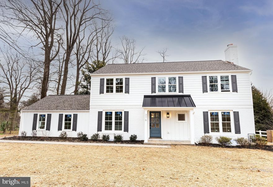 Welcome to 376 Woodcrest Rd, Wayne PA. This newly renovated center hall colonial single family has it all. The 2nd floor features 4 sizable bedrooms and 3 full bathrooms. A Hall bath is shared by 2 bedrooms while the owners suite and 4th bedroom feature their own on suite bathroom. The first floor features an open center hall entry stair, family room, dining room, open kitchen, mudroom, laundry, powder room and office/den space. The kitchen has been outfitted with a large island, wet bar, and a GE Cafe appliance package. The fully finished basement features a large rec room, flex room and a full bathroom. All new mechanical systems have been installed with new natural gas service to complete this renovation. The exterior of the home features a rear covered porch and paver patio leading into the backyard. Includes a 2 car attached garage and new shed.