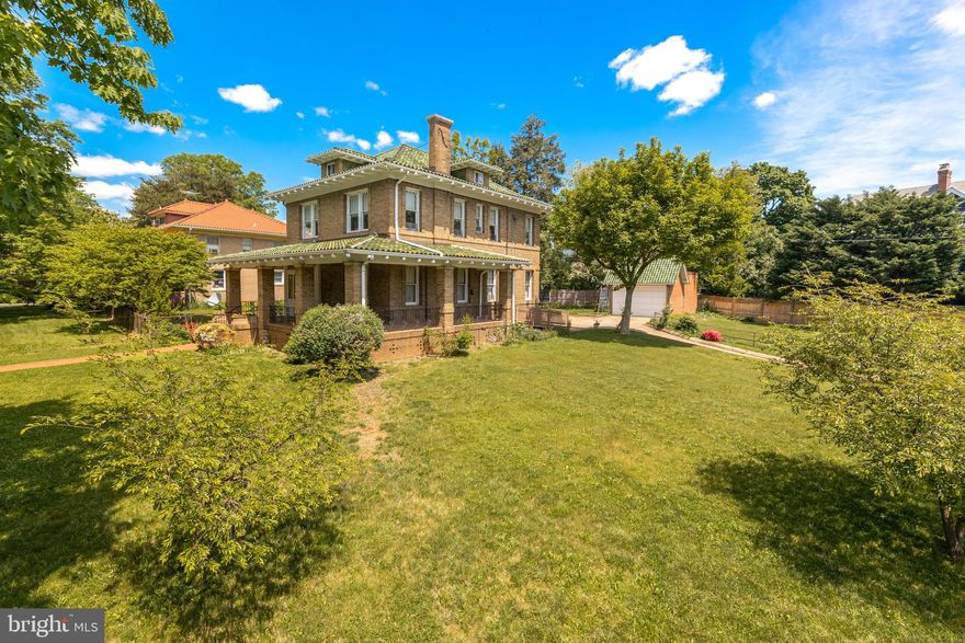 JUST LISTED! Cleveland Park treasure on the market for the first time in 60+ years! Sensational 1926 Craftsman American Foursquare set on a corner lot with over 1/3 acre south-facing yard. Gracious wrap-around porch, leaded glass vestibule, airy, sun-drenched rooms with 10' ceilings, countless captivating architectural details inside and out! Two lots included in sale: 1913//0009 (6,523 SF) and 1913//0008 (8,468 SF).