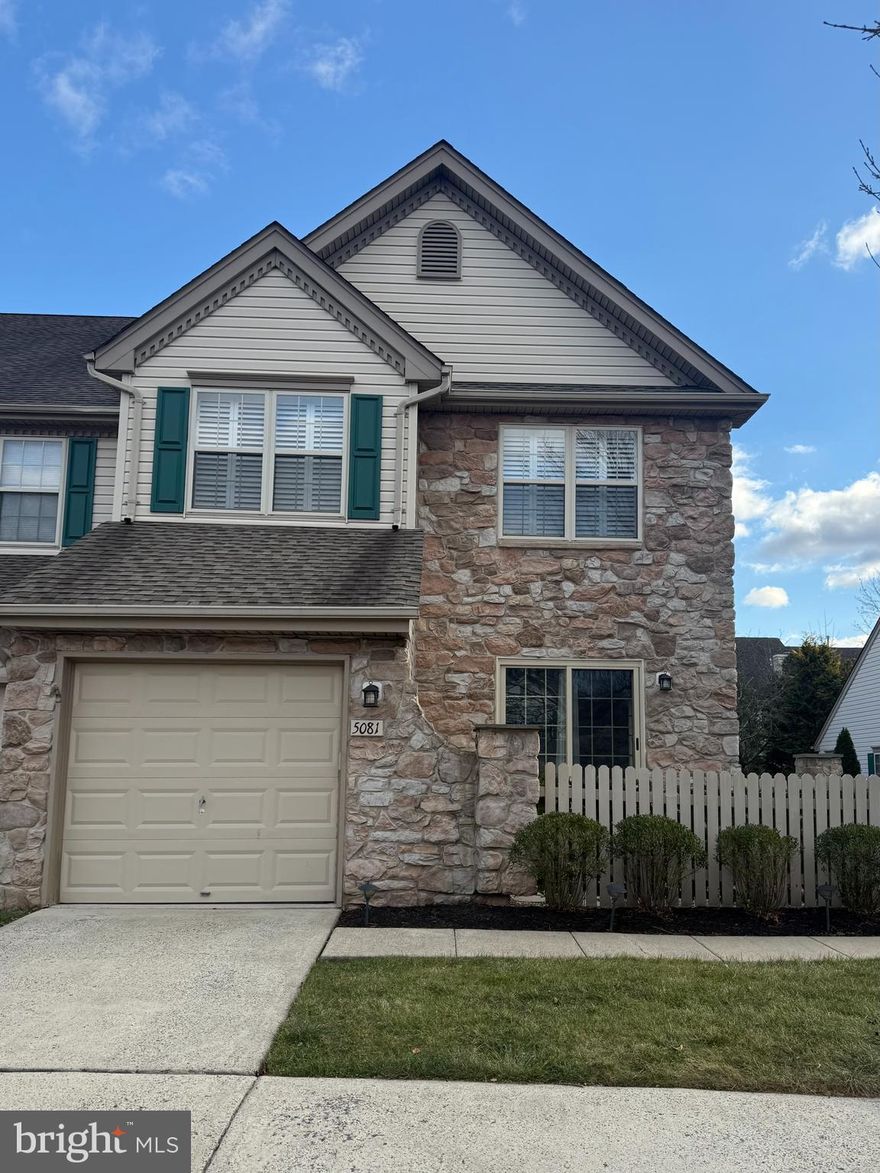 Available for rent starting January 1st! This beautifully maintained end-unit townhome offers 3 bedrooms and 2.5 bathrooms. The main floor features an open layout with gleaming hardwood floors, and expansive windows that bring in lots of natural sun light into the home. A well-appointed  eat-in kitchen boasts granite counter tops, stainless steel appliances, a pantry and sliding glass doors that lead to the private rear yard. The kitchen is open to the light-filled family room with wall of windows. The formal dining and living rooms both offer ample space for entertaining,  along with a sliding glass door opening to the  private front courtyard. Lastly on this level is the convenient laundry/mud room which gives access to the one car garage.  As you proceed upstairs you will find hardwood floors that flow throughout the bedrooms. The large primary suite includes a sitting area that could also be a great space for a small office.  Two closets (one of which is a walk-in closet), and an en-suite bath with a large soaking tub, glass enclosed shower, and dual sink vanity make this an ideal space to relax. Two additional nicely-sized bedrooms with double closets, a full bath, and a linen closet complete the second floor. The full unfinished basement is a great space to storage those extra items that you may have. This sought-after Fireside neighborhood is just a short walk to Hansell Park, which features walking/biking trails, sports fields, a playground, and summer concerts. This home is also conveniently located near shopping, dining, and all that Doylestown has to offer in the award winning Central Bucks School District.