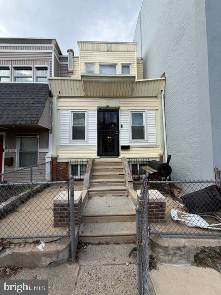 Great investment deal in the Cobbs Creek Neighborhood of Philadelphia, PA over on 5837 Ludlow St,
Philadelphia, PA 19139. It's a 3 Bedroom with 1 bath and has 1,120 sq. ft., currently vacant. Perfect for
investors or savvy buyers. ﻿This property offers endless possibilities: flip it, rent it, hold it, or customize it
to suit your vision!
Additional Information/Conditions:
•Back wall of the garage that is connected to the yard has some cracking throughout and brick pointing is
needed
•Bathroom has sun roof leaks
•Kitchen requires a full update / ceiling has damage due to a possible leak in the past
•Kitchen wall shows signs of water damage.
•Sunroom leading from the front door to the living room has ceiling damage from a possible leak
•Basement walls are damaged with holes
•Property is livable but needs work
Terms:
Cash, Hard or Private Money only. The property comes in "AS-IS" condition. Buyer pays all closing costs,
escrow fees, and transfer tax.
Open escrow with a $5,000 non-refundable earnest deposit to our title company of choice.
Buyer to verify all information as seller makes no claims
or warranties expressed or implied. Buyer must perform due diligence and hold seller harmless.
NONE of the info above is deemed accurate and is for informational purposes only. Seller and its members
or representatives make no guarantees concerning property condition, value, characteristics, or financial
benefits