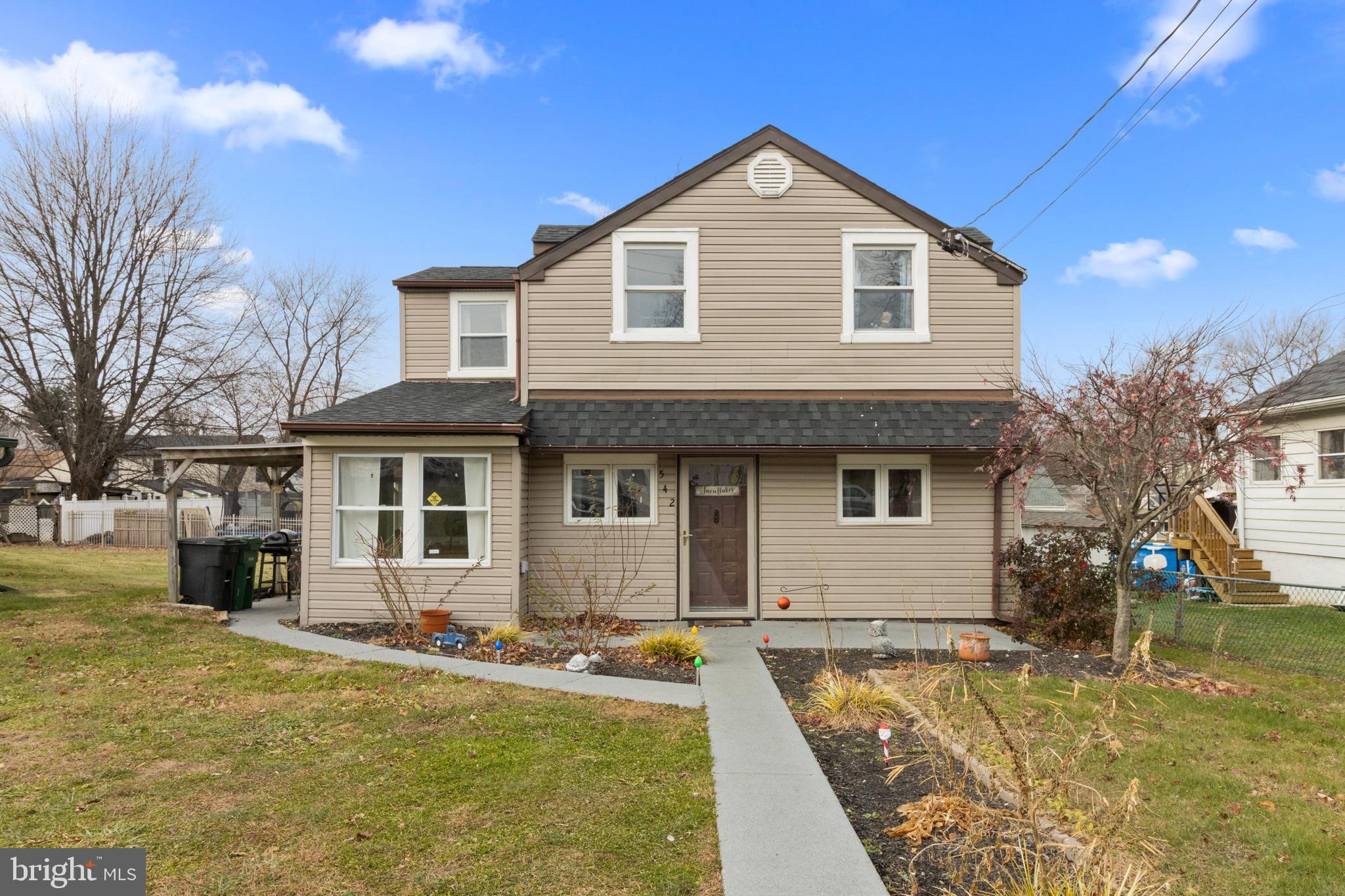 Opportunity awaits! Welcome to this beautiful and affordable 4-bedroom, single-family property in the award-winning Neshaminy School District. This home is completely move-in ready, with newer roof, air conditioner, heater, windows, and more! Upon entering, you’ll find fresh paint throughout and an open-concept first floor that’s perfect for entertaining. The eat-in kitchen includes newer stainless steel appliances, backsplash, and countertops, plus ample space for a large kitchen table. Sliding doors open to the side patio and backyard.  The main level also features a bedroom ideal for a home office or bonus room that joins to the laundry area and a half bathroom. Walking upstairs you will find 3 generously sized bedrooms and a full bathroom, all filled with beautiful natural light. The backyard is partially fenced in and includes a space that is ideal for outdoor get-togethers! Perfectly located in a quiet neighborhood that also has convenient access to major roadways like the PA Turnpike, Route 1, I-95, plus it’s within walking distance to restaurants and shops. Don’t miss your chance!