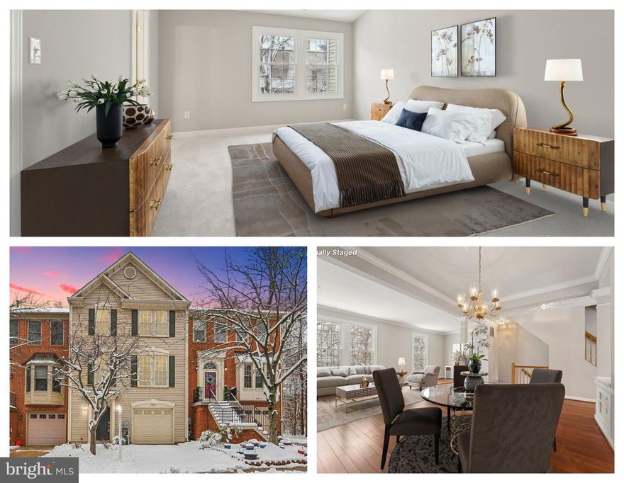 Step into this charming freshly painted 3-level townhouse, where comfort and convenience meet! As you enter the lower level, cozy carpeting greets you, and a walkout provides easy access to the backyard area, perfect for outdoor enjoyment.  Roof (2019) Venture up to the 2nd level, the heart of the home, where gleaming wood floors and an abundance of windows flood the space with natural light. The inviting combined living and dining areas are perfect for relaxation, while the kitchen features stainless steel appliances and access to a spacious deck—ideal for grilling and entertaining. Plus, a convenient half bath completes this floor. On the 3rd level, you'll find 3 carpeted bedrooms (installed January 2025) , including a large primary suite complete with a full bath featuring a double vanity and a walk-in closet for added luxury and convenience. Don't miss the chance to make this your new home—schedule your tour today!