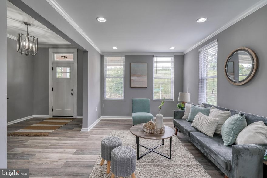 Welcome to 627 Lyndhurst Street a beautiful END OF GROUP home located in Edmondson Village.  The main floor has an OPEN FLOOR PLAN, NATURAL LIGHT, RECESSED LIGHTING, GOURMET KITCHEN, STAINLESS STEEL APPLIANCES, GRANITE COUNTERTOPS. Upstairs there are 3 bedrooms and a renovated bathroom. The basement has a large rec room, full bathroom, washer/dryer, with tons of storage. Enjoy your summer BBQs out on the deck. Come check out this beautiful home today!