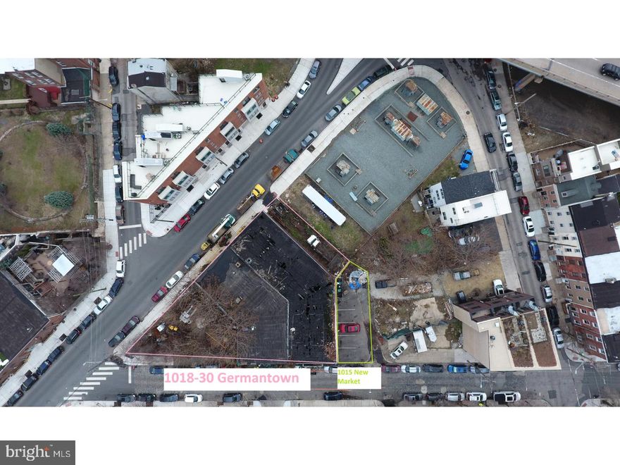 Incredible development opportunity in Northern Liberties. 1/4 acre corner parcel with two long street frontages. IRMX zoning allows for a number of different uses in a bi-right development project. A contiguous 870 sqft lot, 1015 New Market, is also available as an option to purchase for an additional $400,000.
