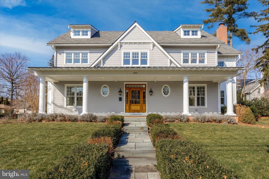 Stunning 5-bedroom, 4.5-bathroom custom residence nestled in Doylestown Borough offers unparalleled modern living. Crafted in 2019 on a lovely lot, this architectural gem boasts nearly 5000 square feet of luxury living space across 3 stories, complete with an elevator. Approaching the home, a grand bluestone walkway leads to the expansive bluestone patio and front porch, welcoming you through the elegant mahogany front door.  Inside, an atmosphere of warmth and sophistication envelops you, illuminated by abundant natural light. The main level features 10-foot ceilings, custom white oak flooring, and exquisite architectural accents throughout. The heart of the home is the breathtaking kitchen, showcasing a sprawling 13-foot island, quartz countertops and backsplash, premium appliances, and a generous walk-in pantry with an ice maker and beverage center. The inviting living room is seamlessly integrated with the kitchen and features a gas fireplace and access to the tranquil bluestone patio and private back yard. Adjacent to the living room is the gracious dining room. This space is designed for ease of comfortable everyday living and exceptional entertaining! Completing the main level are a private office, a powder room, and a substantial mudroom accessible from the side entry or garage.  Ascend to the second floor to discover the luxurious primary suite featuring cathedral ceilings, a lavish primary bathroom with a spacious walk-in shower and freestanding tub, and a sizable walk-in closet with custom shelving. This level also encompasses two guest bedrooms, each with an en-suite bathroom, and a large laundry room for added convenience. On the third floor, you will find two more generously sized bedrooms connected by a full bathroom. The fifth bedroom offers versatility, serving as a playroom, media room, or additional office space. Notable features include Hardie Plank siding, energy-efficient Andersen Architectural Collection windows, 2-zone heating and cooling, unique marble tile installations in each bathroom, a full basement, a 2-car attached garage with plenty of driveway parking, and an elevator that services the first floor, second floor and basement. A light filled bonus room above the garage is currently set up as a gym. The property is beautifully landscaped! Outstanding location on the corner of 2 quiet streets and within easy walking distance to shops, restaurants, museums, library, and more. Don't miss the opportunity to experience this exceptional home firsthand!