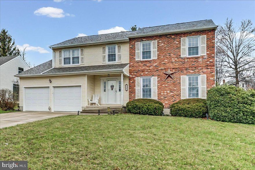 Very. nice colonial in Smith Mill Farms is ready for a new owner! Situated in the middle of this small community, this home has been meticulously loved and maintained by its long time sellers. Enter into a freshly painted home with neutral colors, the formal living room and dining room have decorative moldings  and newer flooring. The eat in kitchen has a center island, brand new stove, built in microwave, dishwasher, and breakfast area. It adjoins the family room with brand new carpet, brick woodburning fireplace and sliders to a brand new deck (2026)! What a nice back yard with a storage shed and seasonal plantings! First floor laundry room and half bath! The second floor has a primary suite, with renovated primary bathroom, walk in closet, new lighting fixtures, new carpet and paint! There are 3 additional bedrooms, all good sized, and again all with brand new ceiling fans, fresh paint and new carpet.  The hall bath was also recently renovated. Other mentionable amenities include a new roof (2024), replacement windows and doors, pull down stairs to an attic, a 2 car garage, updated lighting and fixtures throughout. There is a  full, unfinished basement for storage and utilities! This is a just a lovely home, in move in condition,  in a great spot! Close to Rt 7, local shopping, public transportation, minutes to I95 and Christiana Mall Complex.