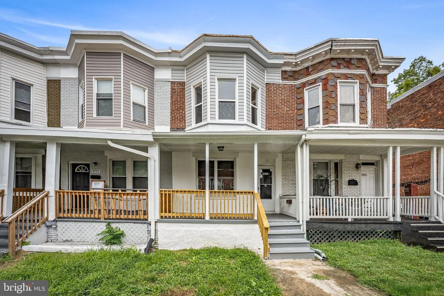 Welcome to this well maintained 3 bedroom, 1 bath townhouse in Baltimore City! This home offers modern amenities and notable updates include: fresh paint & new carpet throughout, an updated kitchen with granite countertops and luxury vinyl tile, a nicely updated full bathroom featuring a claw foot tub and shower with a contemporary vanity and luxury vinyl tile, and lastly a brand new rear deck for entertaining! The main level features an inviting layout with both a family room as you enter the home and a living room/dining area just off of the kitchen. The kitchen offers easy access to the rear of the home where you can enjoy your backyard BBQ and outdoor time on the elevated deck, in addition there is a covered front porch at the front of the house. Upstairs, you'll find a spacious primary bedroom filled with natural light, a stainless steel light fixture, and a large closet with ample shelving and hanging space. The fully carpeted second floor also includes an updated full bath and two additional bedrooms. The 3rd bedroom has a lot of potential as a flex space for a dedicated home office, stylish walk-in closet, guest room, or a nice bonus space. As you make your way to the basement you will find a well cared for space that would serve as a great storage space and also provides convenient access to the washer and dryer. Located near major travel routes and downtown Baltimore, this home is also just minutes from Morgan State University, Loyola University, Johns Hopkins Hospital, Lake Montebello, Herring Run Park, and Mount Pleasant Golf Course. Don't miss your chance to tour this well-maintained and move-in-ready home, schedule your tour today!