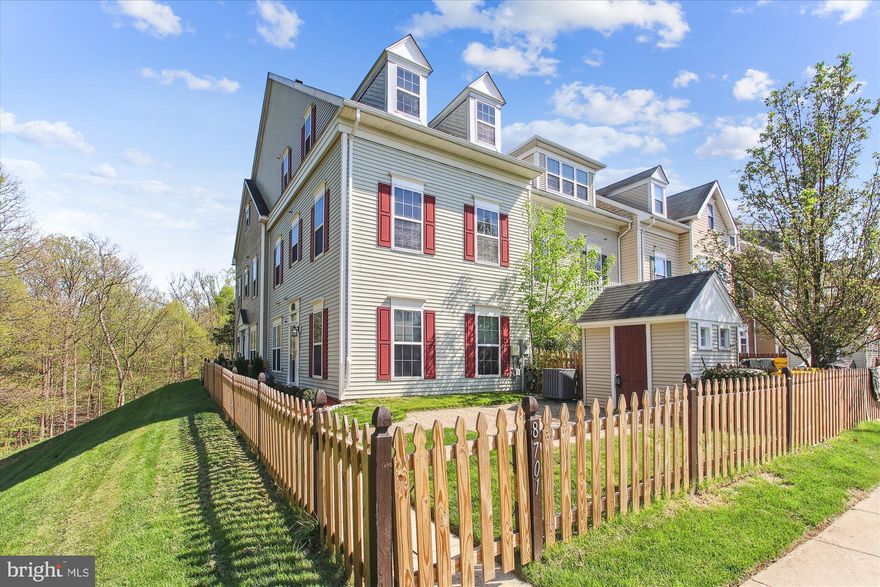 Nestled within the highly sought after community of Piney Orchard, this updated 3 level end unit townhouse offers the perfect blend of spacious living and desirable location!!   The exterior features a quaint fenced yard, patio and shed, siding to a serene forest of trees; perfect for your four legged little ones.  Inside, you'll find a home that has been completely refreshed, from new paint to upgraded light fixtures, carpet, ceiling fans, and even a brand-new refrigerator and microwave. Natural light floods the living spaces through sun-filled windows, highlighting elegant crown molding and a cozy corner gas fireplace in the spacious living room. The kitchen boasts generous cabinetry, granite counters, stainless steel appliances, and an adjacent dining room for easy entertaining. On the first upper level, you'll discover two bedrooms, a full bath, and a convenient laundry room with storage cabinetry. As you ascend to the top floor, a private primary bedroom suite awaits, featuring a vaulted dormer ceiling, a sitting area, two walk-in closets, and an en-suite bath with a double vanity. Your new home includes two assigned parking spaces for your convenience. An abundance of resort-style amenities await you in Piney Orchard including community pools including an indoor lap pool, bike paths, playgrounds, clubhouse with fitness center and banquet rooms, and more! Short distance to Piney Orchard Marketplace, major commuter routes, MARC train, BWI Airport, Fort Meade, shopping, dining, and entertainment options. Property Updates: interior paint, light fixtures, carpet, ceiling fans, shower head, refrigerator and microwave, and landscaping.This townhouse is part of 2 associations.  The monthly amount of HOA dues is an average of the 2 HOA totals.  Piney Orchard Community Association is the primary HOA.  the fee is $288.19 bi-annually.  This association is managed by Property Management People, Inc.  The sub HOA is the Vineyards of Piney Orchard.  the fee is $342.71 quarterly.   This association is managed by FirstService Residential.  The total equates to approximately $163 monthly.  This is a terrific deal for multiple pools, recreation center, jog/walk paths, tot lots, tennis, basketball, something for everyone.  Convenient to grocery stores, shops and restaurants.  Home shows beautifully but is sold "AS-IS."