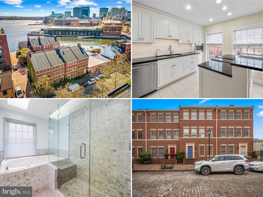 Welcome to 922 Fell Street—a rare gem off the Fells Point waterfront promenade. This beautifully maintained, 20-foot-wide garage townhome offers prime walkability, private courtyard access for easy parking, and even includes a boat slip right out front. Inside, you'll find an ideal blend of character and luxury: hardwood floors, a sunken living room featuring a corner wood-burning fireplace, and direct access to a spacious rear deck—perfect for indoor-outdoor living. The heart of the home is the chef's kitchen, expertly renovated by Federal Hill Kitchen & Baths, complete with soft-close cabinetry, a Sub-Zero refrigerator, insta hot water, large-format tile flooring, tile backsplash, granite island with eat-in space, and room for both a breakfast nook and a full dining setup. Upstairs, the massive primary suite (22.5 x 19.5) is a true retreat, offering two walk-in closets, a second fireplace, and a resort-style bath with jetted tub, separate shower, and double granite vanity. Two additional bedrooms, an updated hall bath, and attic storage provide flexibility for guests, family, or work-from-home needs. Further highlights include two updated half baths (main and entry-level), a generous entry-level family/media room/office, a one-car garage, and a one-car parking pad—a true luxury in the city. With dual-zone HVAC, a newer 75-gallon water heater (2020), and an unbeatable location steps from Fells Point's best dining, shops, and waterfront views, this home delivers the ultimate in city living—with space, style, and rare waterfront perks. Virtual staging