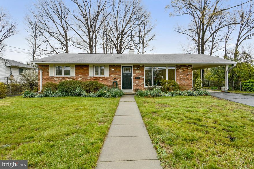 Stunning 1 level rambler in Springfield. Located apprx. 1 mile from the new Springfield Mall and the Springfield Metro! Perfect location for commute anywhere in NOVA or to D.C. New carpet and fresh paint throughout. Renovated kitchen including brand new stainless steel appliances and granite counters. Large family room addition off the back of the home with a brick gas fireplace. 1 car carport.