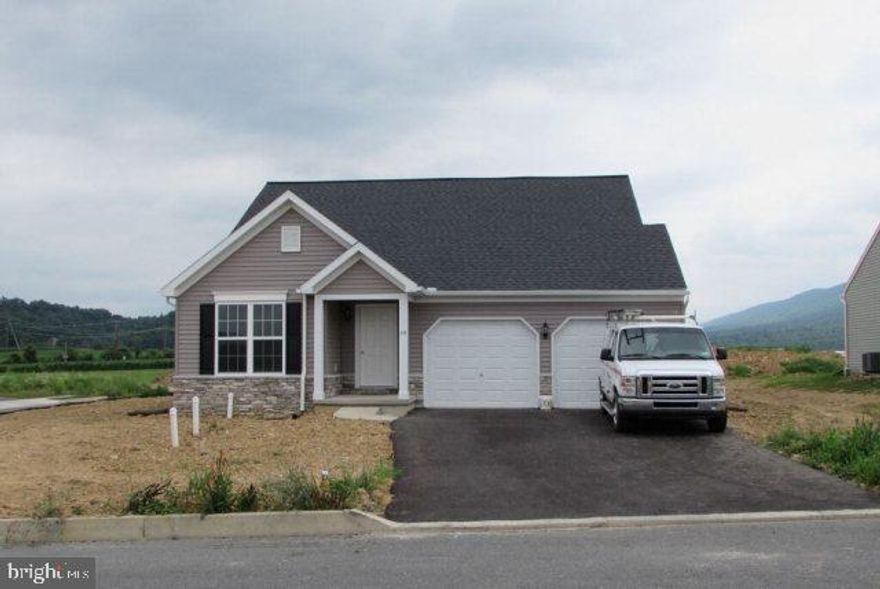 For Comp Purposes Only: New construction ranch home in Blossom Hill. The Applewood floor plan is open concept family room and country kitchen. Master bedroom and bath, additional full bath, bedroom and first floor laundry. Attached garage has 2 foot extension. Bilco doors.