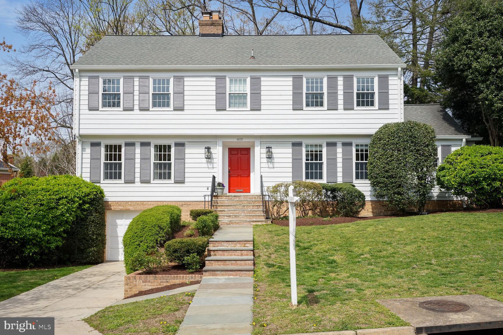 FANTASTIC PRICE FOR 4,413 INTERIOR SQUARE FEET IN PRIME BETHESDA LOCATION! The main level provides spectacular indoor-outdoor living with the living room, dining room, and family room all featuring stunning French Doors that open to the patio, deck and gorgeous landscaped backyard! Spacious kitchen-family room combo offers granite counters, cherry and glass cabinets with ample storage, double ovens plus range, a breakfast bar, pantry, and gas fireplace. The large home office with French doors is sunlit with beautiful neighborhood views. The upper level offers four great size bedrooms and two bathrooms (including spacious primary suite with walk-in closet and en suite bathroom), and upstairs laundry room. The lower level provides a Rec room with fireplace, game room area, full bathroom and spacious garage that can fit two tandem cars. Large unfinished attic with ample room for storage or potential expansion for another two bedrooms and bathroom. The 0.25 acre lot is beautifully landscaped and very private from neighbors with a deck and flagstone patio. Entire house has been upgraded with new Andersen windows. Ideally located in a quiet corner of Sumner with little traffic, conveniently across from the Wood Acres ES bus stop, and a quick walk to the shops and restaurants of Sumner Place. Around-the-corner access to the Capital Crescent Trail and Little Falls Trail is a biker's and hiker's delight! Open Sunday 1-3