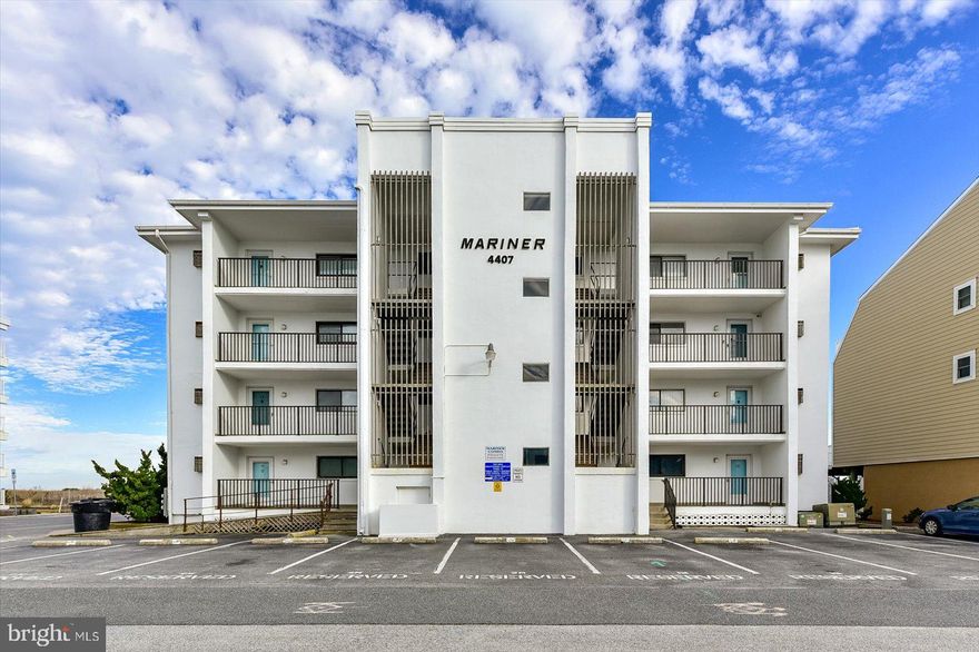 Wake up to ocean breezes and spend your days on the sand. This midtown Ocean City oceanfront condo at The Mariner puts you exactly where you want to be. A very large deck invites outdoor living and relaxation after a day at the beach. Inside, the unit is empty and ready for furnishing, with new carpet and granite countertops. The primary suite captures gorgeous sunrises right from the bed and offers direct access to the balcony, along with its own private bath. A separate laundry/utility room adds everyday convenience. All this in a very small, well-run building and association with low fees in a prime beachfront location.