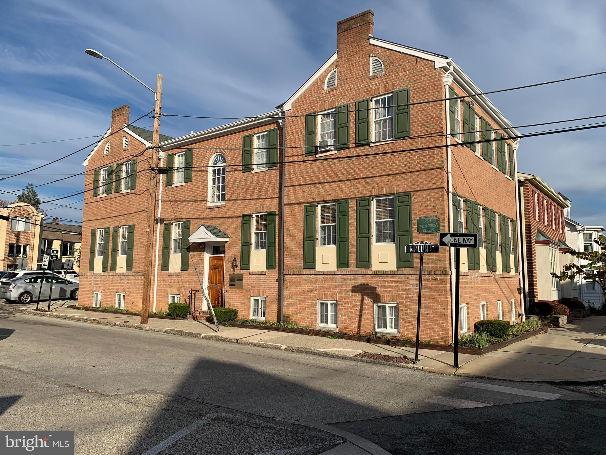 Stately Brick Building has 3 Private Offices plus shared use of conference room available April 1st. 2 large corner offices plus 1 smaller office available on upper floor. 2 parking spaces available, plus public lot across street. Includes utilities. 1 short block to Courthouse, walk to State Street shops and restaurants.