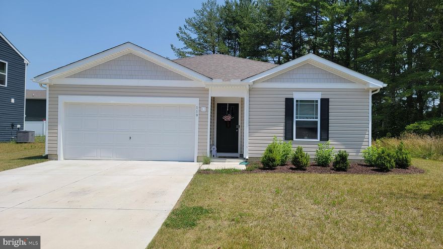ONE  year old, 4 bedroom 2 bath Rancher with 2 car garage  in Huntingfields of Snow Hill.  Oversized Great Room  is open to kitchen making it an ideal space to spend time together and entertain. The kitchen  has beautiful cabinets, stainless steel appliances , sizable island and Pantry. The owner's suite  is tucked away  off the Great room and features a walk in closet and full private bath. The 4th bedroom is positioned away from other bedrooms providing the possibility to be a home office or game room. Laundry room is equipped with  one year old washer and dryer. The home has blinds throughout. Nice size and fenced yard.  Move right in!