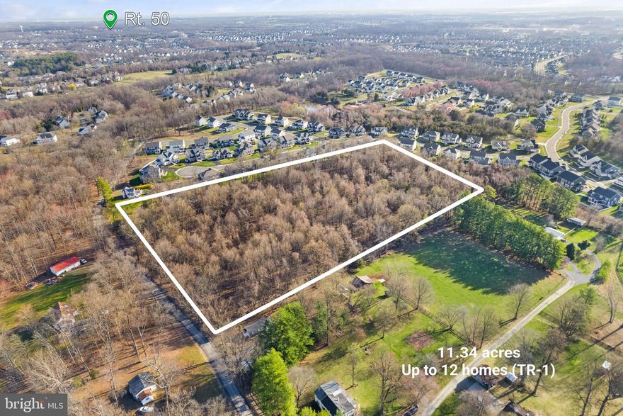 Spectacular 11.34 acres property in Lenah area of Aldie. Lenah Rd frontage. Seller owns the largest parcel in the area. Loudoun County Zoned TR-1 Residential. Zoning ordinance allows (12) homes. Highly desirable rectangular lot facilitating a center cul-de-sac homesite plan. Projected lot yield to produce approx. 0.45 acre properties. Green space requirements will make interior lots feel like 0.70 acre and corner lots 1+ acres. NO HOA. Parcel sits adjacent to the Grove at Willowsford and Lenah Run subdivisions, both among the lowest inventory subdivisions in Northern Virginia. Public water/sewer connected to surrounding homes. Lightridge HS pyramid. Fast access to Rt 50 with Loudoun County Pkwy, Rt 28 and Rt 15 commuter routes nearby. Close to abundant shopping. New construction homes comp near $2 million. Spectacular location! The site is ready to build your magnificent homes for enthusiastic, anxious buyers!

Directions to Lot: map 24436 Lenah Rd Aldie - Rt 50 westbound, left onto Trial Head Dr, right onto Lenah Rd, proceed approx. 1/3 mile, lot on left just after 24436 Lenah Rd (before Lark Rise Ln). Signpost is on the property.