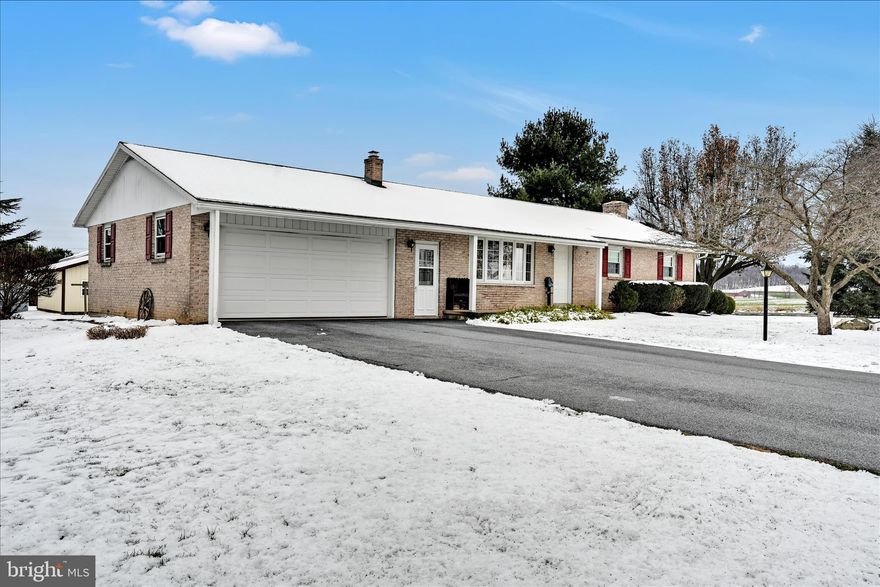 Public Auction Saturday, January 17, 2026 @ 12 Noon. Open House Saturdays Dec. 27th & Jan 3rd from 1-3 PM. Buyer required a 10% non-refundable deposit. Settlement within 45 days. Buyer pays the 2% RE Transfer Tax. List price does not reflect the final sales price. **Brick Country Rancher on a .49 Acre Level Lot. Featuring a Kitchen and Dining Area, Spacious LR, 12x20 Sunroom w/Catherdral Ceiling and radiant heat. 3 Bedrooms, 1 1/2 Baths, Laundry Room, A total of 1822 Sq Ft of Living Area, CA, Oil Hot Water Heat, Full Dry Basement with a Brick Fireplace and Woodstove Insert. Attached 2-Car Garage. 24x24 Shed/Shop with electric and overhead door. Zoning- Agricultural Industry Note: This Ranch Home is central to Myerstown/Richland/Scheafferstown/Newmanstown in a very desirable neighborhood. This home will fit the need for the family or if you are looking to downsize to one floor living, or for the first time home buyer. All on almost a half-acre with a shop to enjoy your hobby.