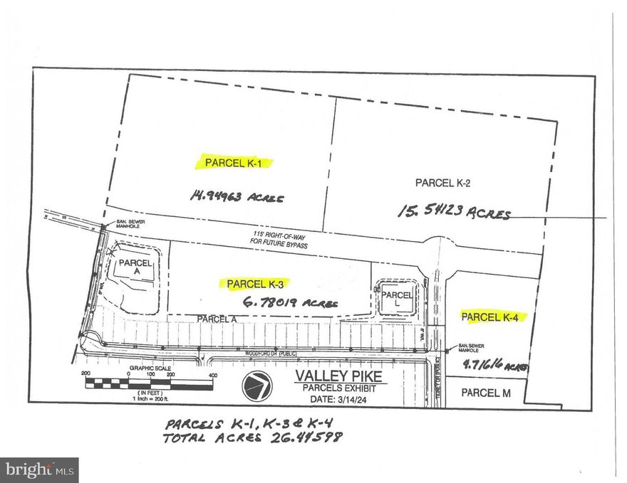26.44 AC zoned NDD ( see attachment in documents ) Located within a new residential development and requires Stephens City town approval.