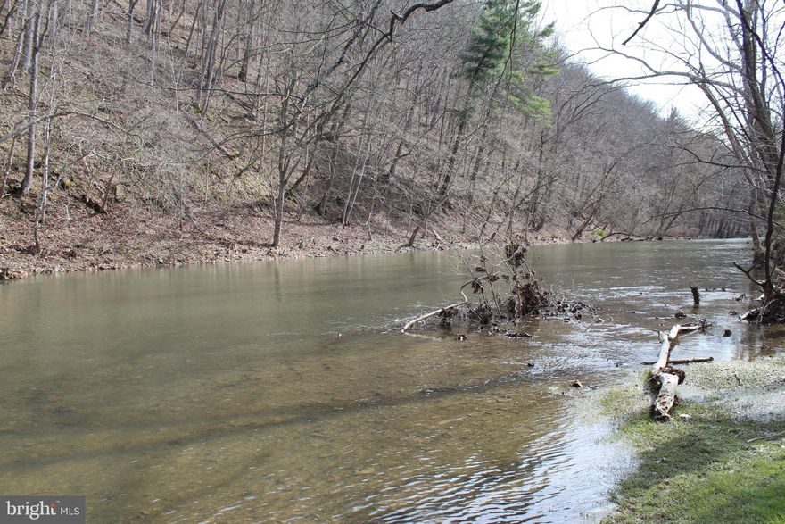 Warm weather is on the way! Why not spend it outdoors?  .68 acre lot fronting Patterson Creek in Fort Ashby.  Easy access to the water for fishing, kayaking, canoeing or just splashing around.  200-amp electric service with four 30-amp camper hook ups.  Pavilion with wood picnic table and high-top bar. Refrigerator and ceiling fan and plenty of outlets for the crock pots.  Large firepit surrounded by gravel for safety and a fully intact port a pot.  Plenty of space for the corn hole boards and volleyball net!  Forest River Vengeance self-leveling 40-foot toy hauler with hitch and slide plate for truck. All new tires.  Camper has 12'x 8' garage area.  Sleeps 8.  Bedroom has king bed with Leesa mattress, lots of closet and drawer space and TV.  Living area has 4 seat leather sofa that reclines for comfort and sleeping and TV.  Kitchen with propane stove, convection microwave oven, full sized refrigerator and plenty of cabinet space.  Cubby bed over the living space.  The garage area has two sofas that convert to a queen-sized bed and a queen-sized bed that comes down from the ceiling.  The ramp converts to a patio with drop down screen and black out curtain. Bring the friends and family and the tents and campers!