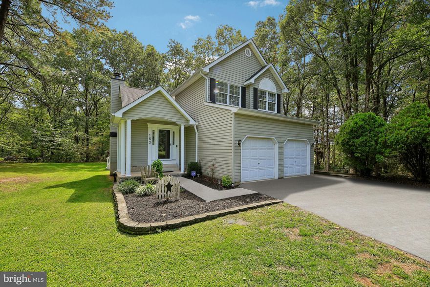 *Sellers are offering $5,000 towards Buyer's Closing Costs!* Welcome to this beautifully maintained home tucked away at the end of a quiet cul-de-sac in the desirable Paradise Pines neighborhood. Set on a spacious 0.76-acre lot and surrounded by mature trees, this serene property offers privacy, comfort, and thoughtful updates throughout. Step inside to a freshly painted main level, where the light-filled living room features vaulted ceilings with skylights and direct access to a large rear deck—perfect for entertaining or enjoying peaceful mornings outdoors. The refreshed kitchen boasts refinished cabinets with new hardware and updated countertops, blending style and functionality. Upstairs, you’ll find three generously sized bedrooms and two full bathrooms, including a recently renovated primary bathroom. A convenient half bath is located on the main level for guests. The home’s long driveway provides ample parking, and the attached 2-car garage has been freshly painted and upgraded with a sleek epoxy floor finish. Additional highlights and recent updates include brand new washer and dryer, new well pump, new water filtration system, roof replacement in 2019, dual-zone HVAC with updates in 2019 and 2021, and water heater replaced in 2022. Conveniently located near major commuter routes I-95 and Route 40. Don’t miss the opportunity to live in this wonderful community—schedule your private showing today!