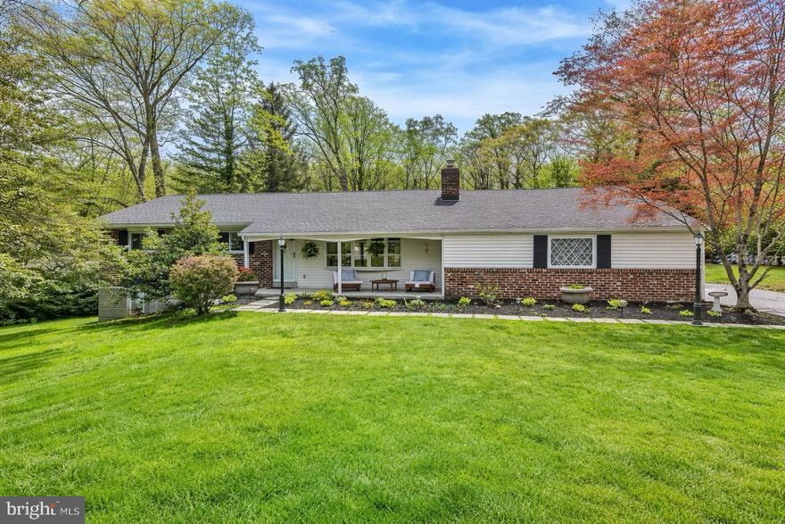 This brick ranch home sits on a picturesque corner lot in a quiet, established, storybook neighborhood in Rose Tree Media School District. The paver walkway leads you to the charming covered front porch. Inside, the home opens into a spacious living room filled with natural light, featuring custom built-in bookcases and a classic fireplace that gives the space warmth and character from the start.

From there, the layout flows into a formal dining room, framed by peaceful views of the private backyard. Just off the dining room, the updated kitchen offers granite countertops, stainless steel appliances, and an abundance of cabinetry designed for everyday function with an easy connection to the rest of the home. A cozy den sits just beyond, anchored by a wood-burning fireplace that makes it the perfect spot to unwind.
Down the hall, you’ll find two nicely sized bedrooms along with a serene primary suite featuring a full bath and tranquil backyard views. 

The lower level expands the living space even further, offering flexibility for a playroom, home office, gym, or media space, along with a dedicated laundry area and ample storage. 
Out back, the fully fenced yard is beautifully maintained and offers private, peaceful outdoor retreat. A two-car garage adds everyday convenience and ample storage.

This home is located in the highly sought-after Rose Tree Media School District, with easy access to local favorites including Linvilla Orchards, Ridley Creek State Park, Tyler Arboretum, Indian Orchards, and the Chester Creek Trail. At the end of the cul-de-sac, the Middletown Township Trail offers immediate access to walking and nature right from your doorstep. With quick connections to Routes 352, 252, Route 1, I-476, and the Elwyn Train Station, commuting to Center City Philadelphia, the airport, and stadiums is simple and convenient.
Interior photos available 4/21.