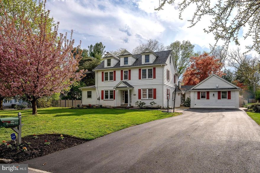 Welcome to 436 Penn Valley Road, where classic charm meets modern convenience in this handsome 3-story residence on a gorgeous, large, flat lot. As you step into the inviting center hall foyer, you're greeted by a sense of warmth and elegance. This freshly painted, well maintained, property offers 5 bedrooms and 3.1 baths, providing ample space for all your needs. Entertain guests in the large living room, complete with a cozy fireplace for chilly evenings. The spacious dining room features sliding doors that lead to the expansive, fully fenced level lot, creating a seamless flow between indoor and outdoor living. Cooking will be a pleasure in the eat-in country kitchen, equipped with an island, vaulted ceiling, commercial-grade stove, and skylights that fill the space with natural light. An enclosed side porch offers additional living space or a convenient work-from-home office, ensuring versatility to suit your lifestyle needs. Convenience is key with a separate entrance to the mudroom area, full laundry room, and powder room completing the main level. Retreat to the primary bedroom suite on the second level, featuring an updated bathroom, walk-in closet, and plantation shutters for added privacy and comfort. Two additional spacious bedrooms and an updated hall bath provide ample accommodation for family or guests. The third level has two additional good sized bedrooms and an updated hall bathroom. The partially finished lower level, offers endless possibilities for recreation or relaxation. Step outside to the expansive exterior oasis, featuring large, level, fully fenced grounds, a spacious covered slate patio, a built-in gas grill, and a sparkling heated saltwater pool, creating the ultimate setting for outdoor gatherings and summertime fun. The half-acre plus lot, nestled in a quiet and desirable neighborhood close to Narberth Borough, downtown Ardmore, and Suburban Square, offers the perfect balance of tranquility and convenience. With easy commutes into Philadelphia, less than a mile to the Narberth train station, and the excellent Lower Merion School District, this location truly has it all. Don't miss the opportunity to make this amazing property your own. With its combination of classic charm and modern updates, in such a perfect location, this might be the one to call home. Schedule your private tour today.