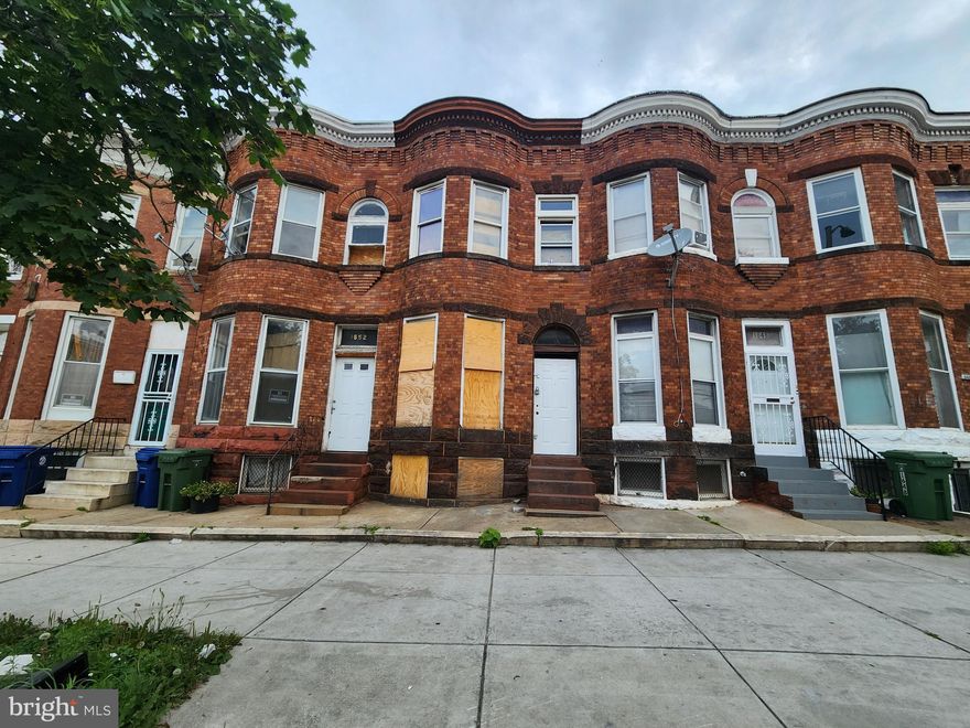ONLINE AUCTION: Bidding begins 6/16/2025 @ 10:00 AM. Bidding ends 6/18/2025 @ 11:30 AM. List Price is Suggested Opening Bid. Deposit: $7,500. 2 Story Townhouse located in the Penn North area. JUST MINUTES to Coppin State University & the Mondawmin Mall. Easy access to major traffic artery N Fulton Ave.