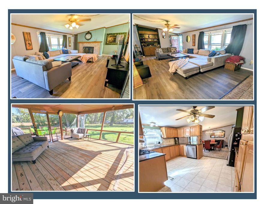 Huge price improvement! Buyer's financing fell through.  Experience the charm and tranquility of country living with this incredibly affordable 4-bedroom, 2-bathroom home, perfectly positioned on a quiet dead-end street adjacent to over 100 acres of picturesque farmland. Enjoy the convenience of being just a short drive from the nearest public boat ramp and the fine dining options at the many renowned Narrows restaurants and Tiki Bars.

Step inside to find a welcoming and roomy family room featuring a cozy wood-burning fireplace, ideal for gatherings and relaxation. Adjacent to this space, you'll discover a spacious formal dining area, an updated kitchen, and a versatile den or office space.

The primary bedroom is a private retreat, complete with a bath that includes a soaking tub and shower, and a generous walk-in closet.  On the opposite side of the home, there are three additional bedrooms offering privacy and flexibility.

Expand your living space with a screened-in porch and multiple decks overlooking the expansive rear yard—perfect for entertaining family and friends or simply enjoying the outdoors. With over 1,700 square feet of living space, this home is sure to surprise and delight. Don’t miss out on this exceptional opportunity!