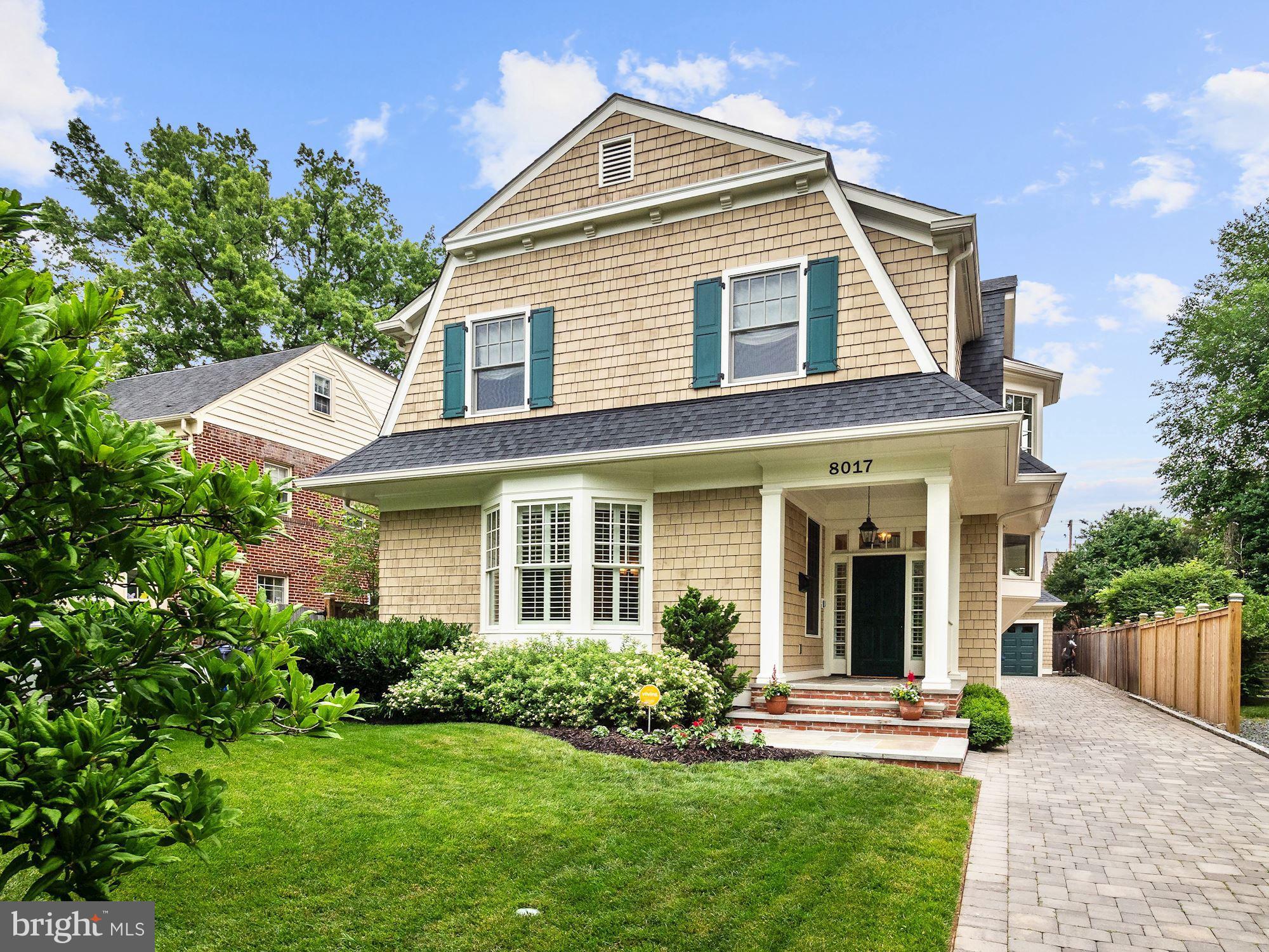 Beautifully appointed six bedroom, five and one half bath craftsman home w/custom millwork, stunning architectural features & exemplary finishes. Just a quick walk to dining, shopping, the Bethesda Metro, parks and downtown Bethesda. Thoughtfully designed floor plan and sophisticated features blend convenience with luxury in this 5,500 square foot home. Airy, two-story entrance hall with a dramatic double bay window, extensive crown & panel molding, arched entryways, columns and gorgeous hardwood floors, high ceilings, oversized windows with plantation shutters, Chef s kitchen features a sprawling Carrara marble center island, high end appliances and butler s pantry with second dishwasher and wine cooler. Open concept space incorporates a sun-filled breakfast area & relaxing family room with gas fireplace and window seating. Private, well-appointed Owner s suite with serene owner s bath with marble floors and vanities and a dual entry walk-in closet. Three additional bedrooms with en suite baths and a large laundry room on upper level. Sprawling LL with game room, exercise room, media/theatre room, 6th bedroom and full bath. Flagstone patio and meticulously landscaped yard are ideal for entertaining. One car detached garage.