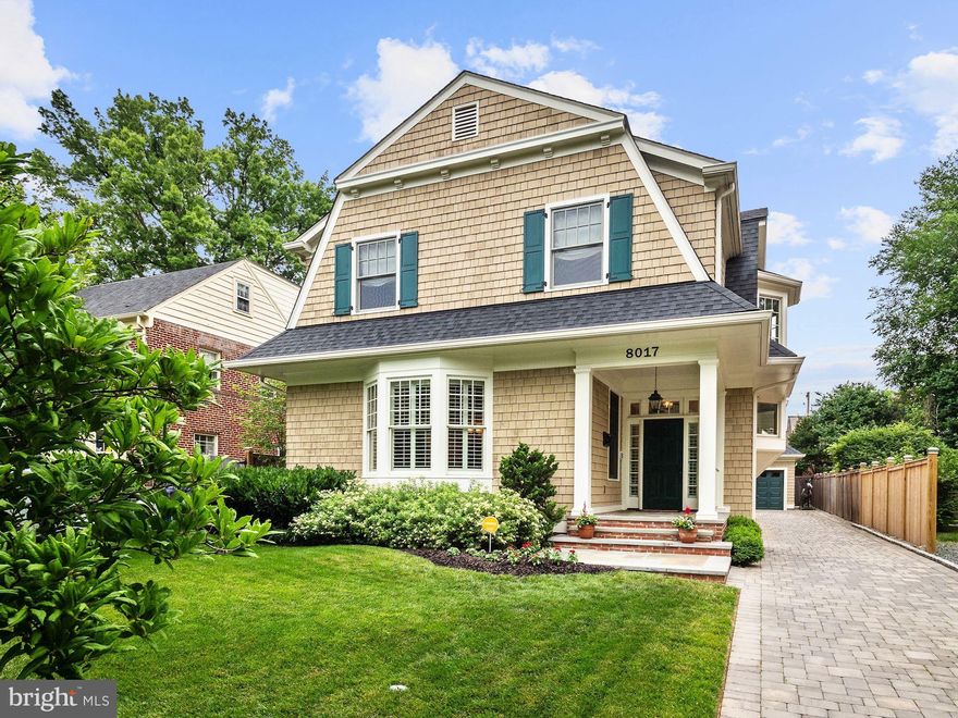 Beautifully appointed six bedroom, five and one half bath craftsman home w/custom millwork, stunning architectural features & exemplary finishes. Just a quick walk to dining, shopping, the Bethesda Metro, parks and downtown Bethesda. Thoughtfully designed floor plan and sophisticated features blend convenience with luxury in this 5,500 square foot home.  Airy, two-story entrance hall with a dramatic double bay window, extensive crown & panel molding, arched entryways, columns and gorgeous hardwood floors, high ceilings, oversized windows with plantation shutters, Chef s kitchen features a sprawling Carrara marble center island, high end appliances and butler s pantry with second dishwasher and wine cooler. Open concept space incorporates a sun-filled breakfast area & relaxing family room with gas fireplace and window seating. Private, well-appointed Owner s suite with serene owner s bath with marble floors and vanities and a dual entry walk-in closet. Three additional bedrooms with en suite baths and a large laundry room on upper level. Sprawling LL with game room, exercise room, media/theatre room, 6th bedroom and full bath.  Flagstone patio and meticulously landscaped yard are ideal for entertaining. One car detached garage.