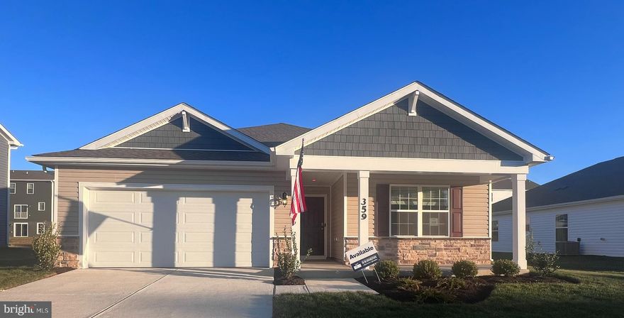 One level living! Immediate delivery This home features 4 bedrooms and 2 baths and a large 2 car garage. Fully equipped kitchen with stainless steel appliances, 25 cu ft side by side refrigerator with in door water/ice, multi cycle dishwasher, disposal, range and microwave with Aristokraft kitchen cabinetry, LED work area kitchen lighting and granite countertops. America's "Smart Home Technology" featuring Quisys IQ HD touchscreen with camera, Wi-Fi video doorbell, Echo Dot speaker with Alexa, Z-Wave programmable thermostat, smart light switch and Keyless Entry front door lock with deadbolt, flat screen prewires with cat-6 outlets in owners suite and living area, and finally a Wi-Fi enabled garage door opener. LVP flooring, two panel interior doors with brushed nickel hardware, wall to wall carpeting in bedrooms, ceiling fan pre-wires, whole house window blinds throughout - ALL BRAND NEW AND ALL INCLUDED!!!. Closing cost assistance plus a RWC 10 year warranty. ACT NOW!