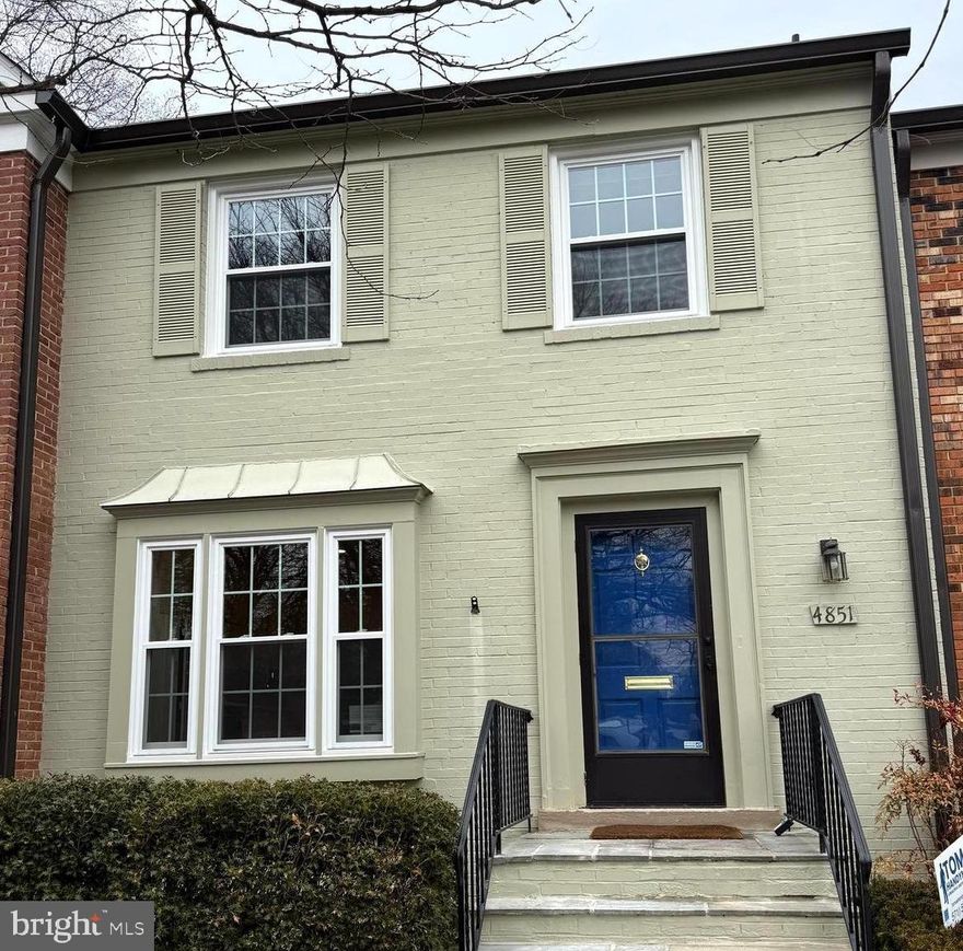 This beautifully updated townhome (2026) offers a seamless blend of natural beauty and urban convenience in the heart of Bethesda. Zoned for Walt Whitman High School district (Wood Acres ES/Pyle MS), this home is perfectly situated just steps from the C&O Canal and Capital Crescent Trail for endless outdoor adventure. Rare opportunity to own in the coveted Sumner Square community! 

**The bright & airy interior shines with extensive 2026 renovations, including fresh paint throughout, newly updated bathrooms with new vanities/light fixtures & more, a fresh modern kitchen featuring new quartz countertops, SS appliances, new sink/faucet, a stylish backsplash, and freshly painted cabinetry with sleek new hardware. 

**Lovely hardwood floors span the upstairs level/stairs and the foyer welcomes you with what we have been told is Vermont Verde Antique, a dark green serpentine stone extracted from the Green Mountains of Vermont. 

**Major systems and exterior components have been meticulously maintained and updated, including a 3-year-old roof (2023), newer windows (less than 2yrs old), HVAC (2018), water heater (2024), ALL appliances - including washer/dryer- (2024). Exterior updates include a freshly painted front door with new hardware and a brand-new privacy fence for the backyard.

**Parking: one spot in front of the unit - plus plenty of additional parking available. 

**Commuting is a breeze with easy access to Massachusetts Ave, MacArthur Blvd, and the Metro Ride-On bus to Friendship Heights (Red Line). Just minutes to Downtown Bethesda and DC! Enjoy low-maintenance living with plenty of parking in a location that truly has it all. Your perfect blend of style, comfort, and top-rated schools awaits! NOT TO BE MISSED!