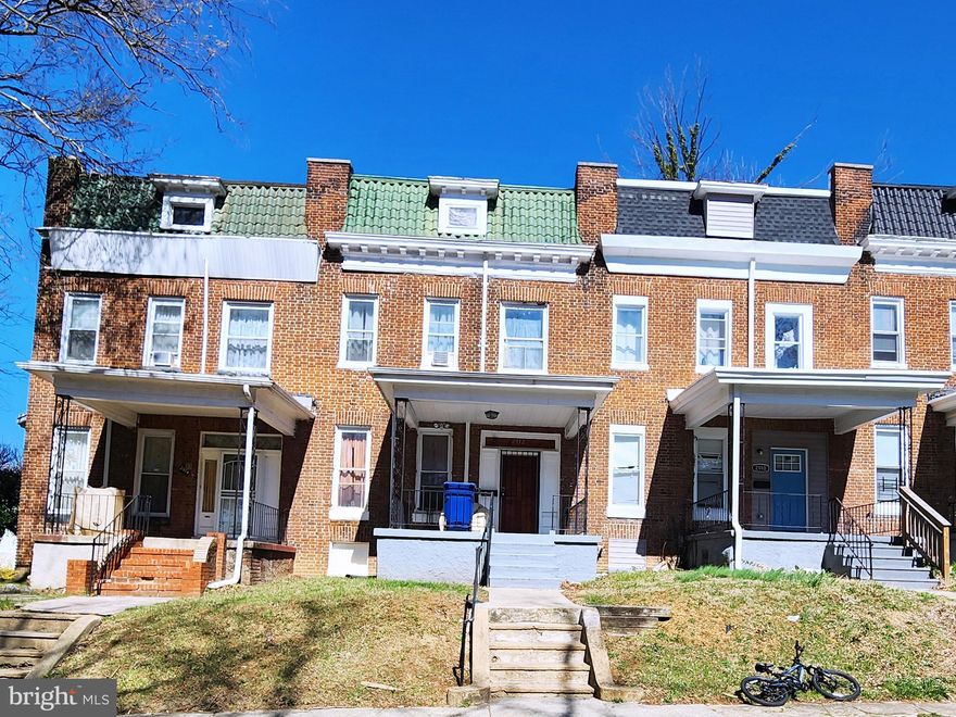 ONLINE AUCTION: Bidding begins 06/18/2025 @ 10:00 AM. Bidding ends 06/20/2025 @ 12:30 PM.  List Price is Suggested Opening Bid. Deposit: $10,000.

This two-story rowhome at 2912 Hilldale Ave in Baltimore's Park Circle neighborhood. Major traffic routes nearby include Reisterstown Road and Liberty Heights Avenue, providing access to downtown Baltimore and surrounding areas. The property is currently rented.