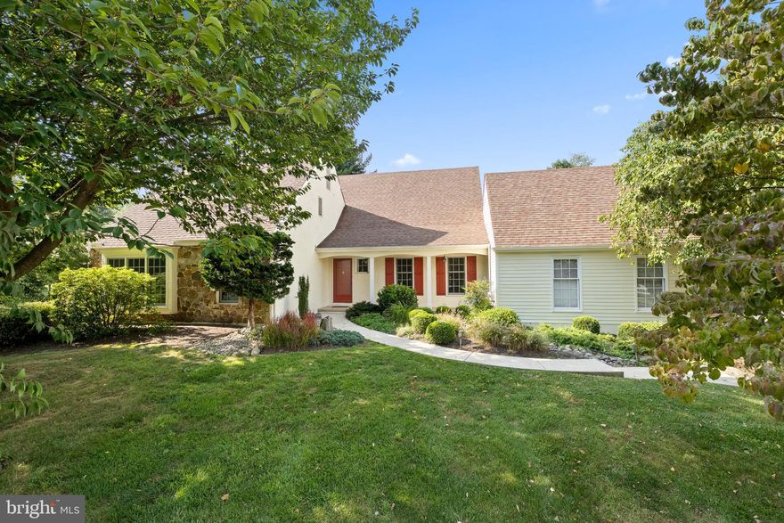 Gracious cape with first floor master on premier lot in sought after Fox Chapel. Ideally located at the end of a quiet cul de sac and abutting flat open land, step inside a home that exudes warmth, function and flow. A large formal living room with beautiful hardwoods leads to a cozy family room with fireplace, floor to ceiling brick mantel and custom built-ins. French doors bring in wonderful light and lead to the expansive yard. A formal dining room is finished with oversized windows overlooking the beautiful grounds. A sun-drenched, eat-in kitchen boasts a skylight and sliding glass door to a terrace for dining al-fresco. An additional study is finished with a second fireplace, built-ins and french doors to the outside. This home embraces its spectacular setting at every turn. A coveted first floor primary suite has a large walk-in closet and ensuite bathroom with frameless glass shower. Upstairs, two bright, well-sized bedrooms share a hall bath. A beautifully finished bonus fourth room has an updated full bath with frameless glass shower. Attached two car garage. Large basement with great ceiling height. Stucco remediation completed by Narvon in Summer 2023. Conveniently located near downtown Wayne with easy access to major roadways, Septa Regional Rail, convenient to shopping, restaurants and the very best of the Main Line. In desirable Tredyffrin township with low taxes and highly rated schools.