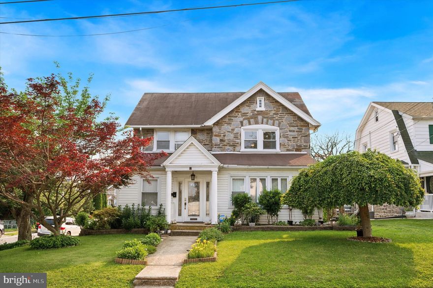 Welcome to this charming colonial situated corner of a quiet tree-lined block, located in the highly sought-after Beverly Hills Subdivision, within the Upper Darby Schools. This is a well maintained home situated in a prime location that offers an exceptional blend of comfort, convenience and accessibility. Step into the covered porch and be greeted by the sunroom/office then enter the living room with hardwood floors where an abundance of natural light and cozy fireplace.  The adjacent formal dining room is perfect for family gathering or holiday dinner parties that lead to the kitchen.  The bright kitchen is equipped with ample storage, stainless steel appliances that include refrigerator, gas range & oven and dishwasher making it a pleasant experience for the chef of the house.  There is a powder room and side access to the outside where a huge deck and the pond for outdoor entertainment.  The second floor features four bedrooms, including a primary suite with its own bathroom and three additional bedrooms are spacious and a shared hall full bathroom completes this floor.  The third floor provides two more bedrooms, ideal for a kid’s playroom, home office or use as an extra storage and a full hall bathroom. The fully finished basement features tile flooring, providing a versatile space for entertainment or a cozy retreat.  The basement also includes a bedroom, full bathroom, kitchen & laundry area, utilities, additional storage and an access to the outside.  Expanded rear deck is a paradise for summer BBQ gathering or just retreat with morning coffee with your favorite book while enjoying the pond next.  For those who appreciate the allure of city life, downtown Philadelphia is only minutes away, offering a world of cultural, dining and entertainment possibilities.  Located conveniently near major roadways and the Septa trolley & train line, this home also offers numerous local restaurants and shopping. This house is great for a large family or an investor who wishes to rent out to multi tenants.