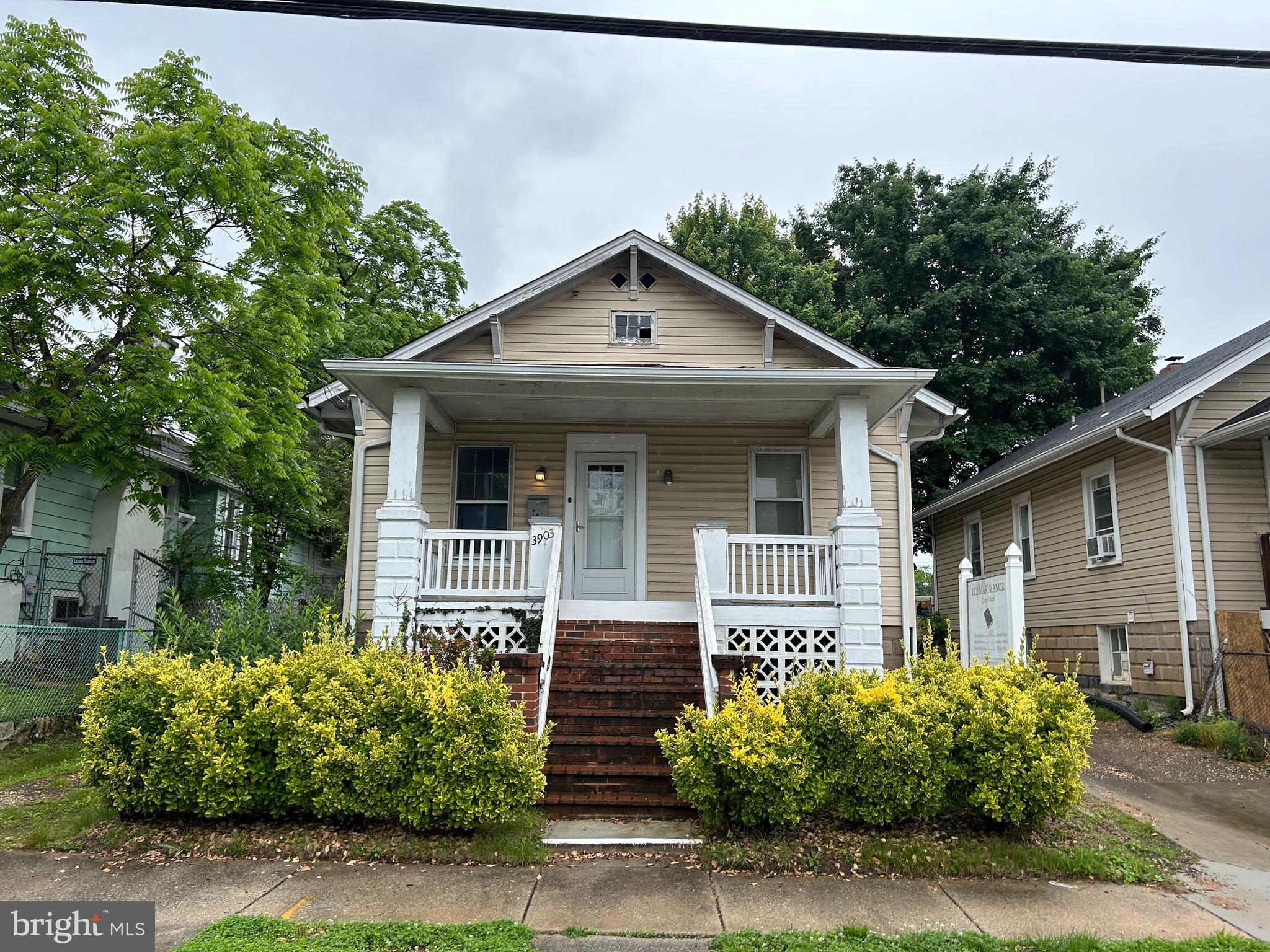 Investor or Rehab Opportunity! Charming Bungalow on a 4,000 sf lot in the wonderful Colmar Manor neighborhood, near downtown Hyattsville. The property is in need a full renovation. The main level has tall ceilings and is complete with two bedrooms and a full bathroom. . Outside is a wonderful, fenced yard and a private driveway. Great location! Conveniently located just blocks to shopping, coffee shops, grocery markets and close to the Yellow and Green Metro lines. Nearby parks include Bladensburg Waterfront Park, Colmar Manor Community Park and is also close to the Mount Rainier Historic District. Just minutes from the DC line and the Hyattsville Arts District with its numerous restaurants & pubs. Also conveniently located less than 5 miles from Catholic University, and only 3 miles to The University of Maryland, offering opportunities to view Big Ten sporting events as well as performances at the Smith Center for the Performing Arts.