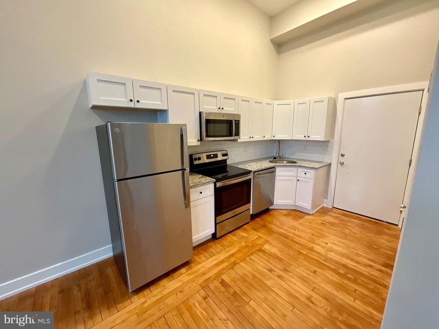 Welcome to 4629 E Thompson st unit # 43, this  upper floor spacious  studio apartment  features a newly renovated kitchen w/ SS appliances, central air, hardwood flooring, high ceilings , ceiling fans, closet space , large windows with loads of natural light. Coin operated washer and dryer located on each floor for residents use.