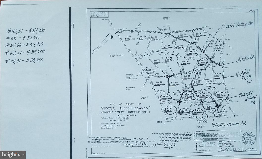 CRYSTAL VALLEY ESTATES - Land