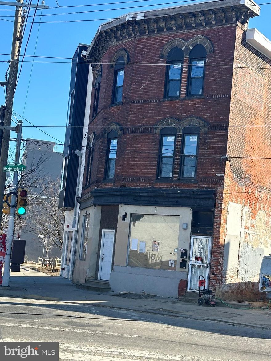 APPROVED ZONING AND PLANS!!! Located in the desirable commercial district of Lancaster Ave, this property offers a spacious 3,636 sq ft ready for your vision. Whether you're looking to build your business or create residential rental units, this space provides the perfect foundation. Being sold AS-IS, the potential here is undeniable.

Property Features:
First Floor: 1,200 sq ft of commercial space with endless possibilities, including adult care, childcare, community center, medical marijuana dispensary, food & beverage services, retail, financial services, and much more.
Second Floor: One 2-bedroom single-family dwelling.
Third Floor: Two 1-bedroom single-family dwellings (total of four units).
Rental Potential:

1-bedroom units could bring in upwards of $1,200/month.
2-bedroom units could generate $1,500/month or more.
Commercial space could nearly double these figures depending on your plans.
Location Highlights:

Just over 1 mile from Brewerytown and University City.
Approximately 2 miles to Center City.
Prime location for long-term growth and high demand.
This is your chance to invest in a prime property with endless potentia